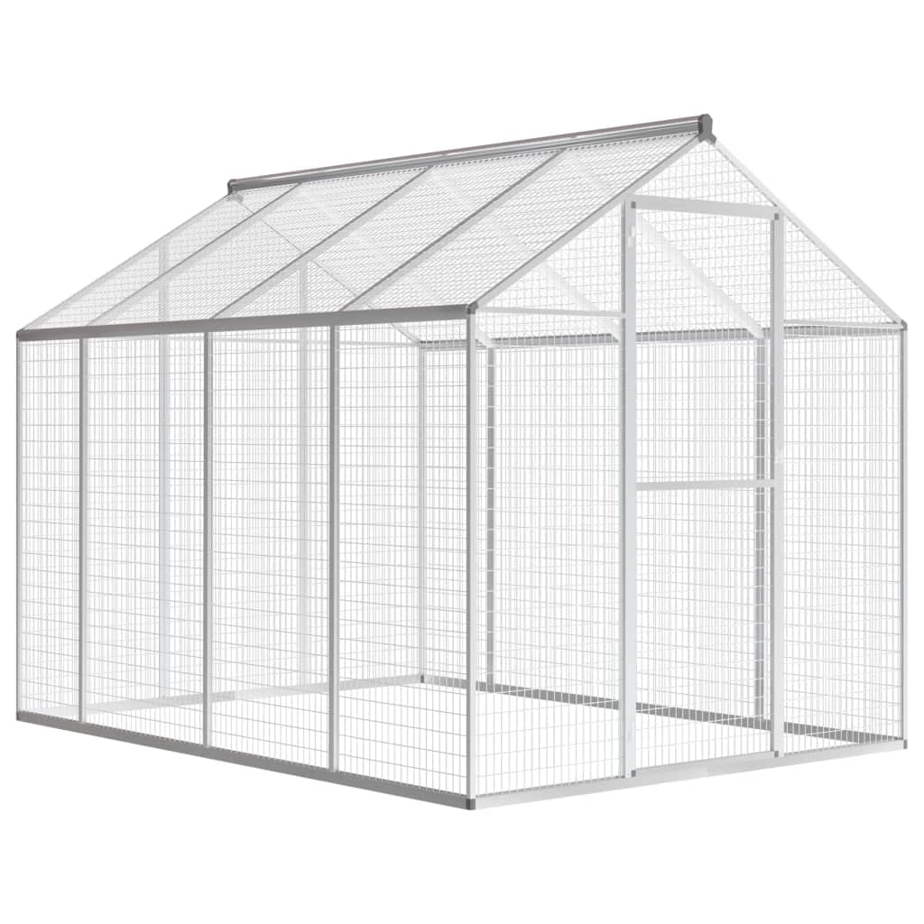 vidaXL Outdoor Bird Aviary, Aluminum Construction, 70x95.3x75.6, Easy Assembly, Walk-in Cage with Heavy-Duty Hinged Door, Suitab