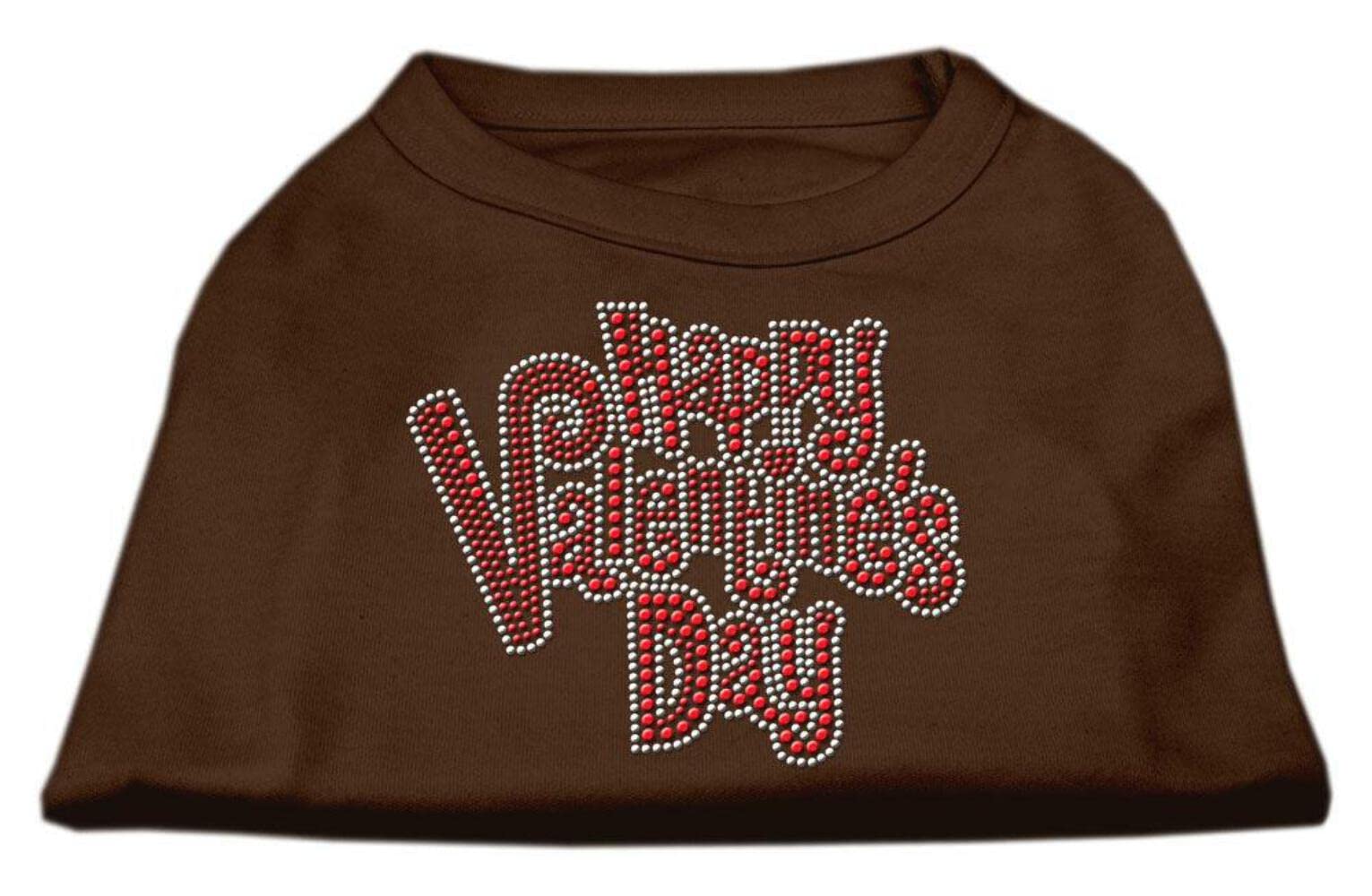 Mirage Pet Products Happy Valentines Day Rhinestone Dog Shirt, Medium, Aqua