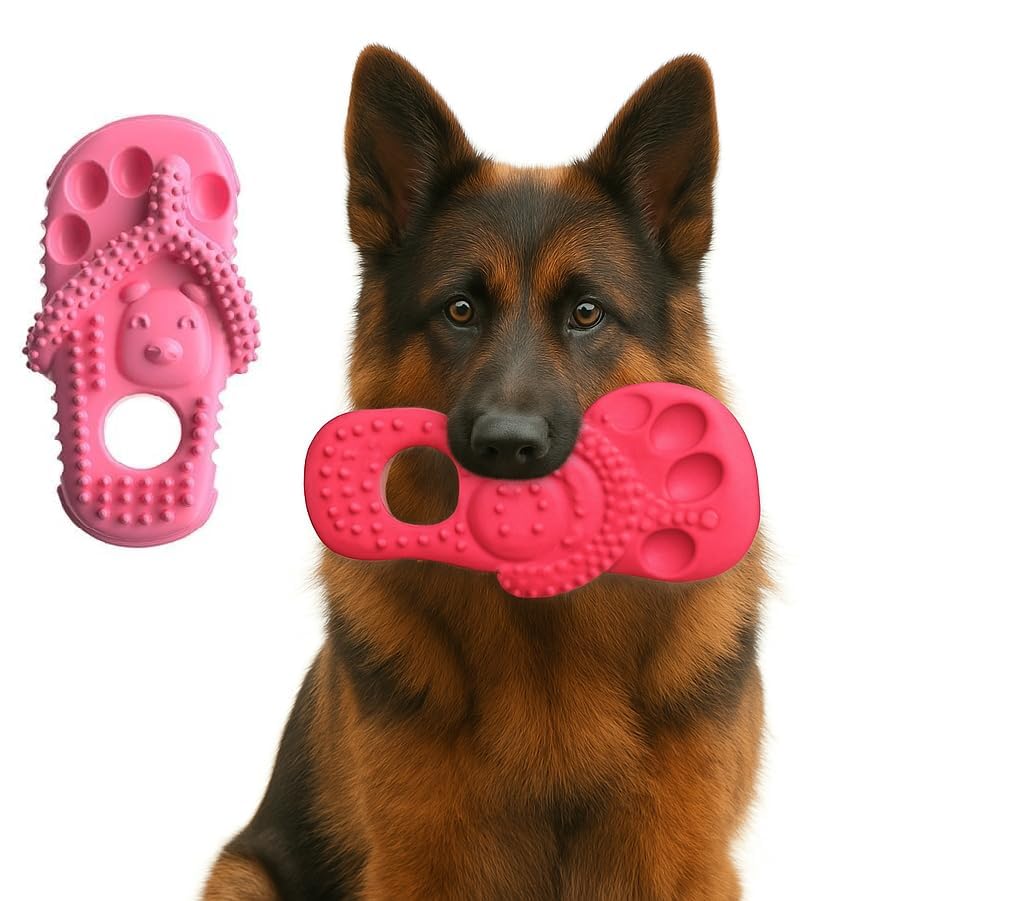 Luxiora Dog Chew Toy For Puppies  Slipper Shape Rubber Teething Toy For Small Dogs | Durable Molar Chew Toy For Teeth Cleaning,