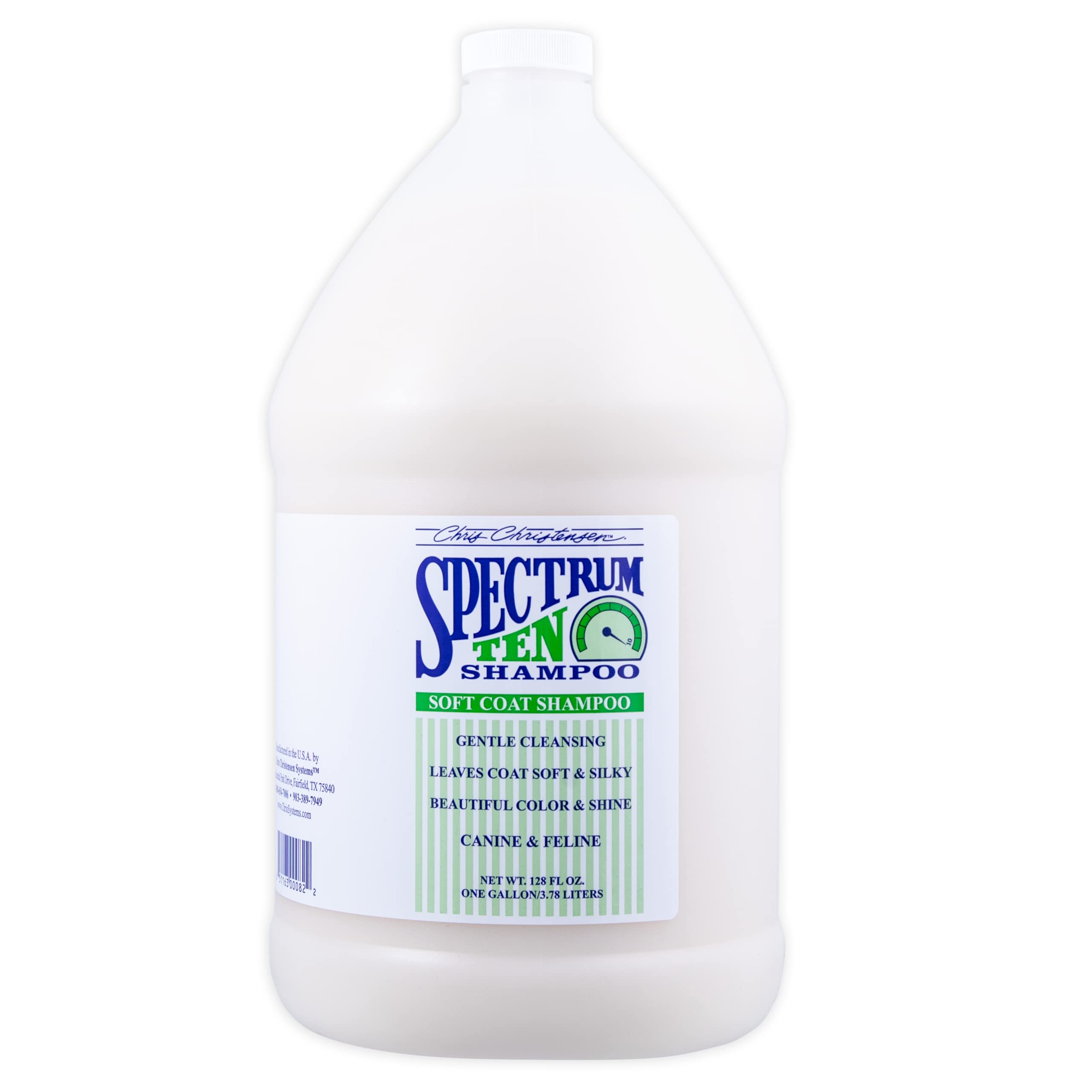 Chris Christensen Spectrum Ten Dog Shampoo, Groom Like A Professional, Gentle Cleansing, Gorgeous Shine, Made In Usa, 3.8L