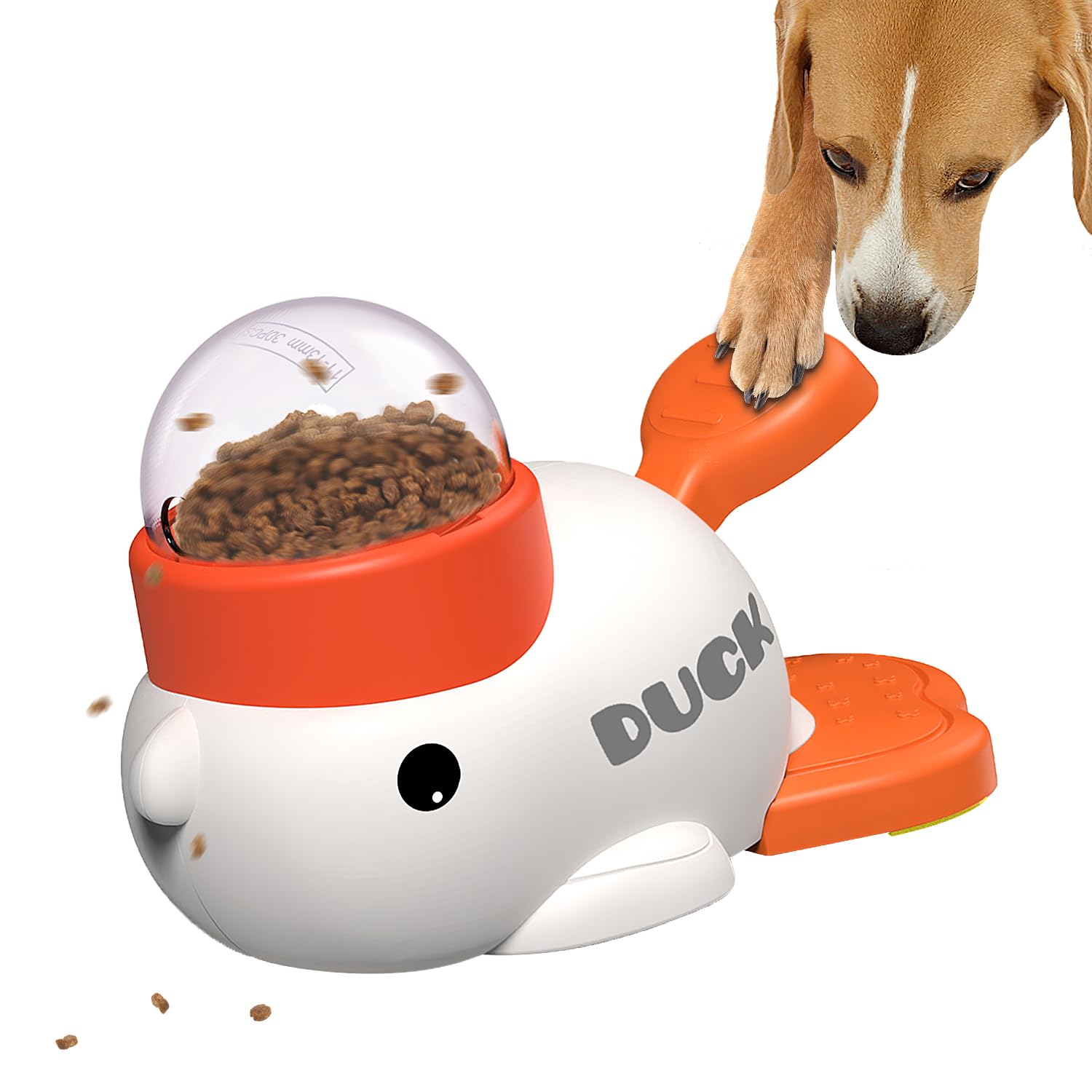 Dog Interactive Treat Dispenser Toy, Food Puzzle Slow Feeder (White)