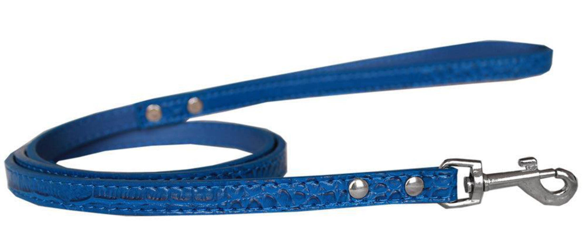 Dog, Puppy & Pet Designer Croc Leash Blank, Plain Silver 1/2" wide x 4' long