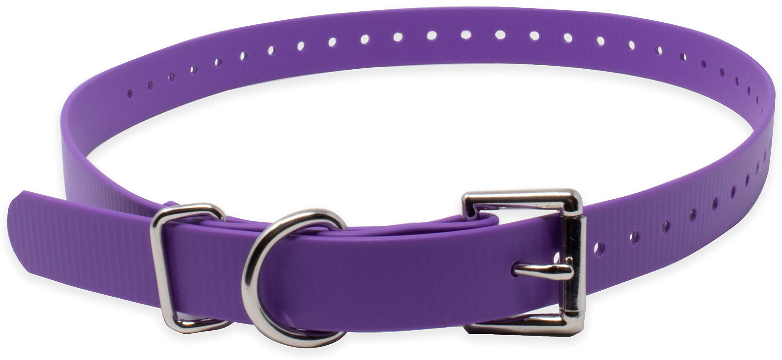 Educator Biothane Dog Collar, Waterproof, Odorproof, Metal Buckle And D Ring, Adjustable For Custom Fit, Cool And Comfortable, For Small, Medium, Or Large Dogs, 3/4-Inch, Purple