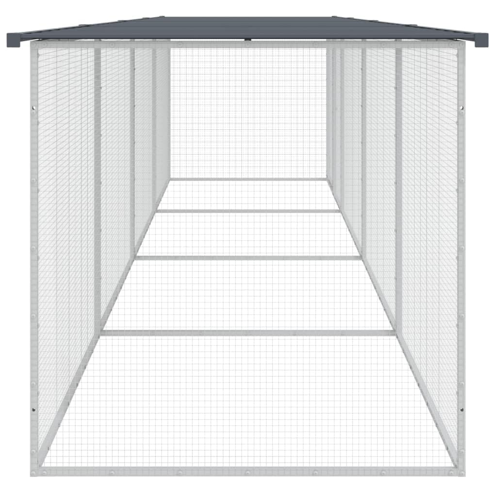 vidaXL Chicken Cage with Roof Anthracite 158.7x38.6x35.4 Galvanized Steel