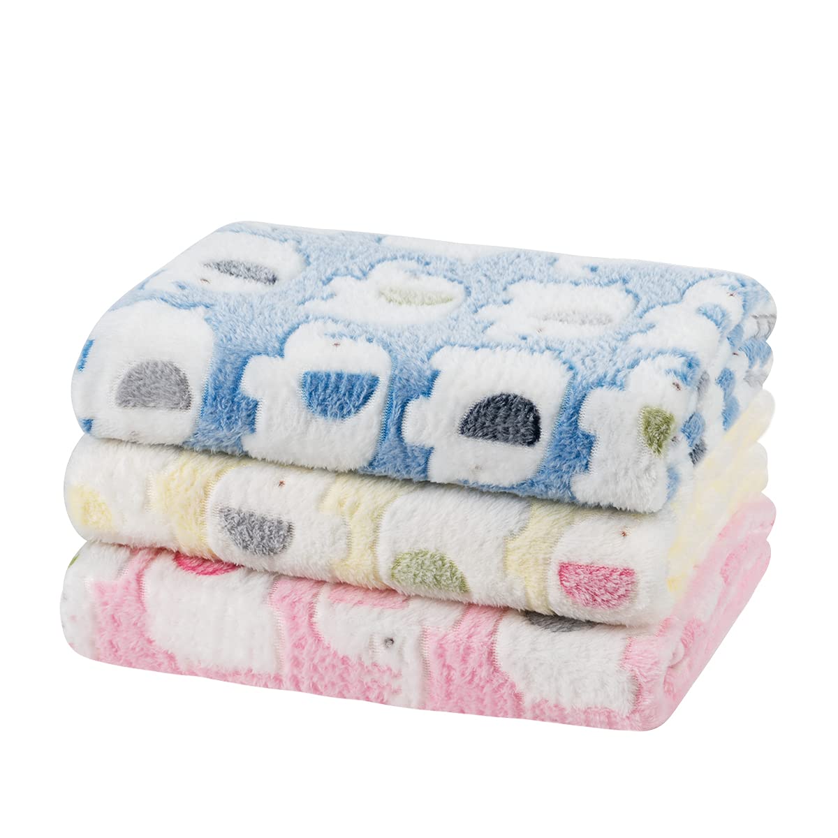 Dono 1 Pack 3 Dog Blankets, Soft Fluffy Fleece Pet Blanket Warm Sleep Mat Paw Print Design Puppy Kitten Throw Blanket Doggy Mat, Blanket For Dogs
