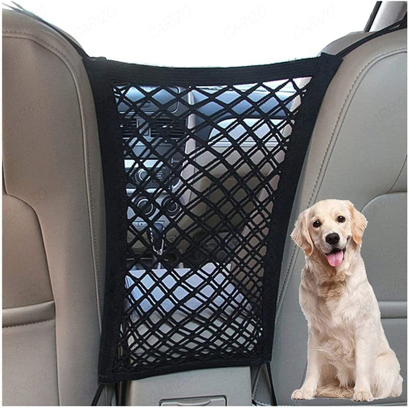 2V BROTHERS Dog Car Pet Net Barrier with Auto Safety Mesh Organizer Storage Bag Universal, Triple Layered Compatible with Ford E