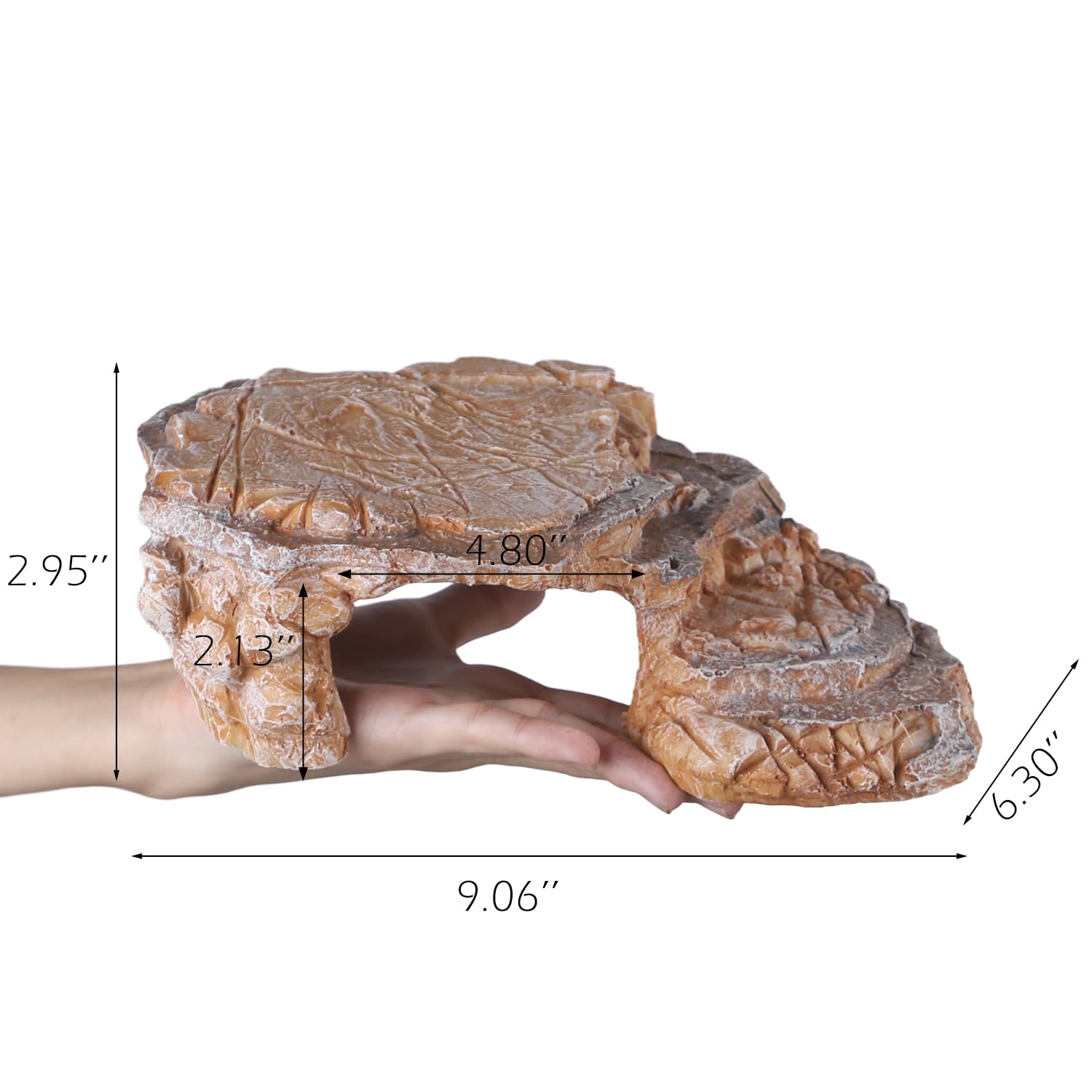 Ibwell Turtle Basking Climbing Platform Aquarium Fish Tank Ornament Reptile Climbing Ramp Decorations For Salamanders Amphibians Newts, Terrace Tortoise Resting - Sandybrown