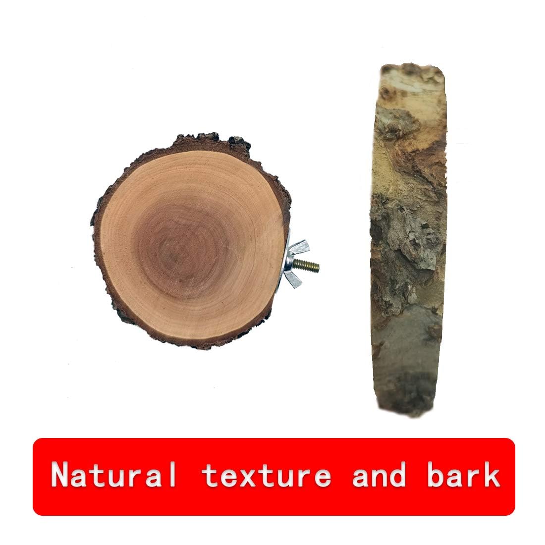 Hamiledyi Perch Platform For Bird Cage,Natural Round Wooden Stand Platform Bird Toy For Canary Parakeet Cockatiel Parrot Budgie