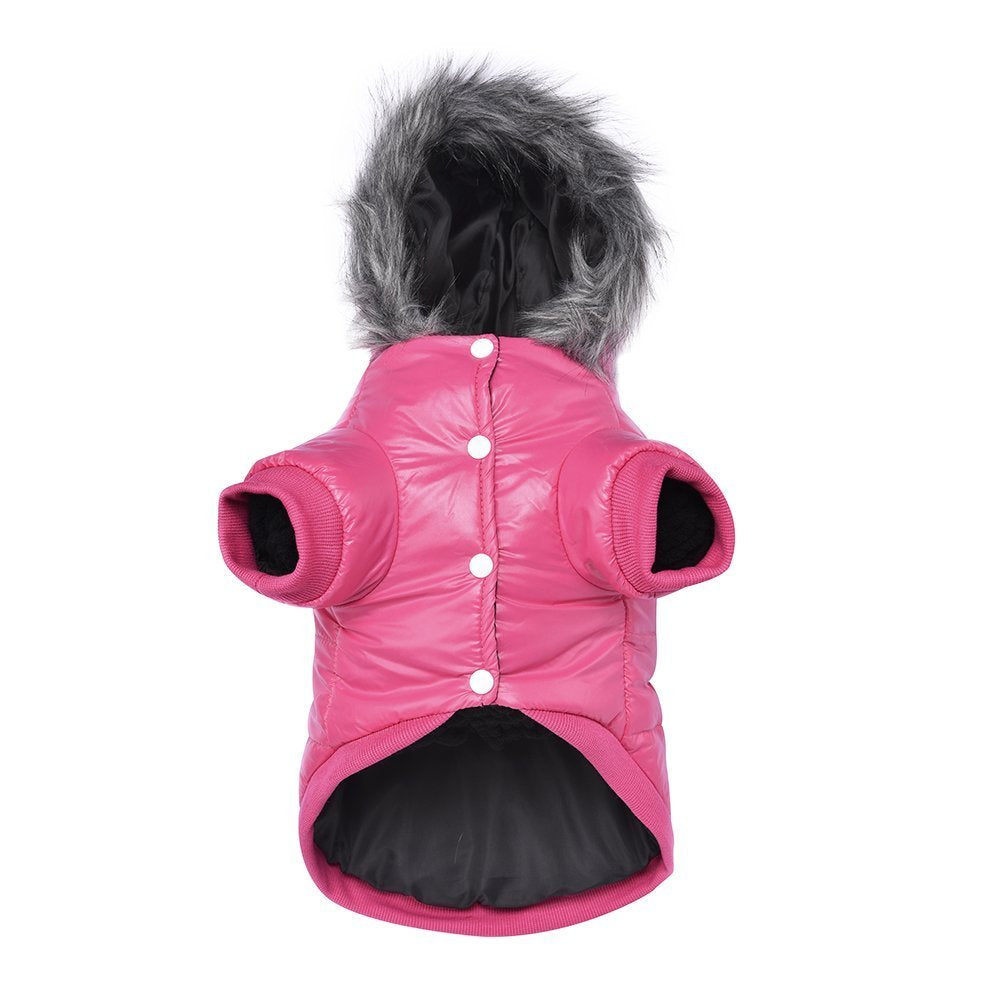 Lesypet Dog Coat Doggie Winter Coat For Small Medium Dogs Girl Dog Jacket, Pink X-Large