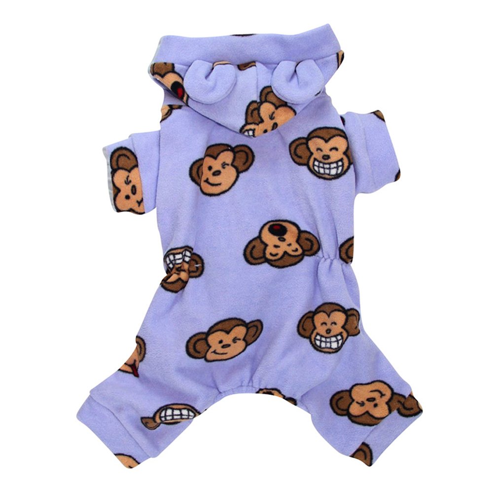 Klippo Silly Monkey Fleece Hooded Pajamas/Bodysuit/Loungewear/Coverall With Ears - Lavender - X-Large