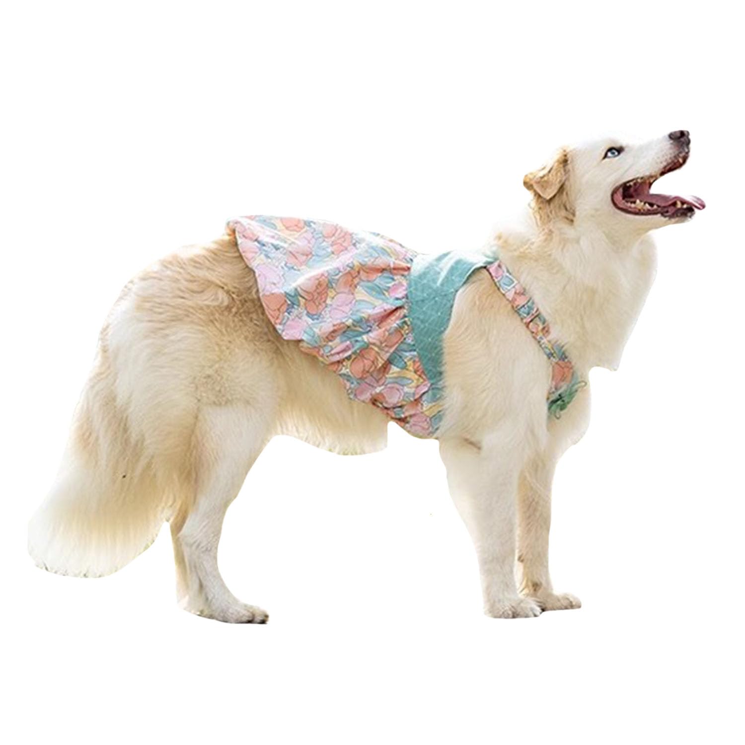 Fladorepet Dog Dress For Large Dogs Girls,Floral Dog Wedding Dress Birthday Easter Dresses,Spring Summer Dog Clothes For Bulldog