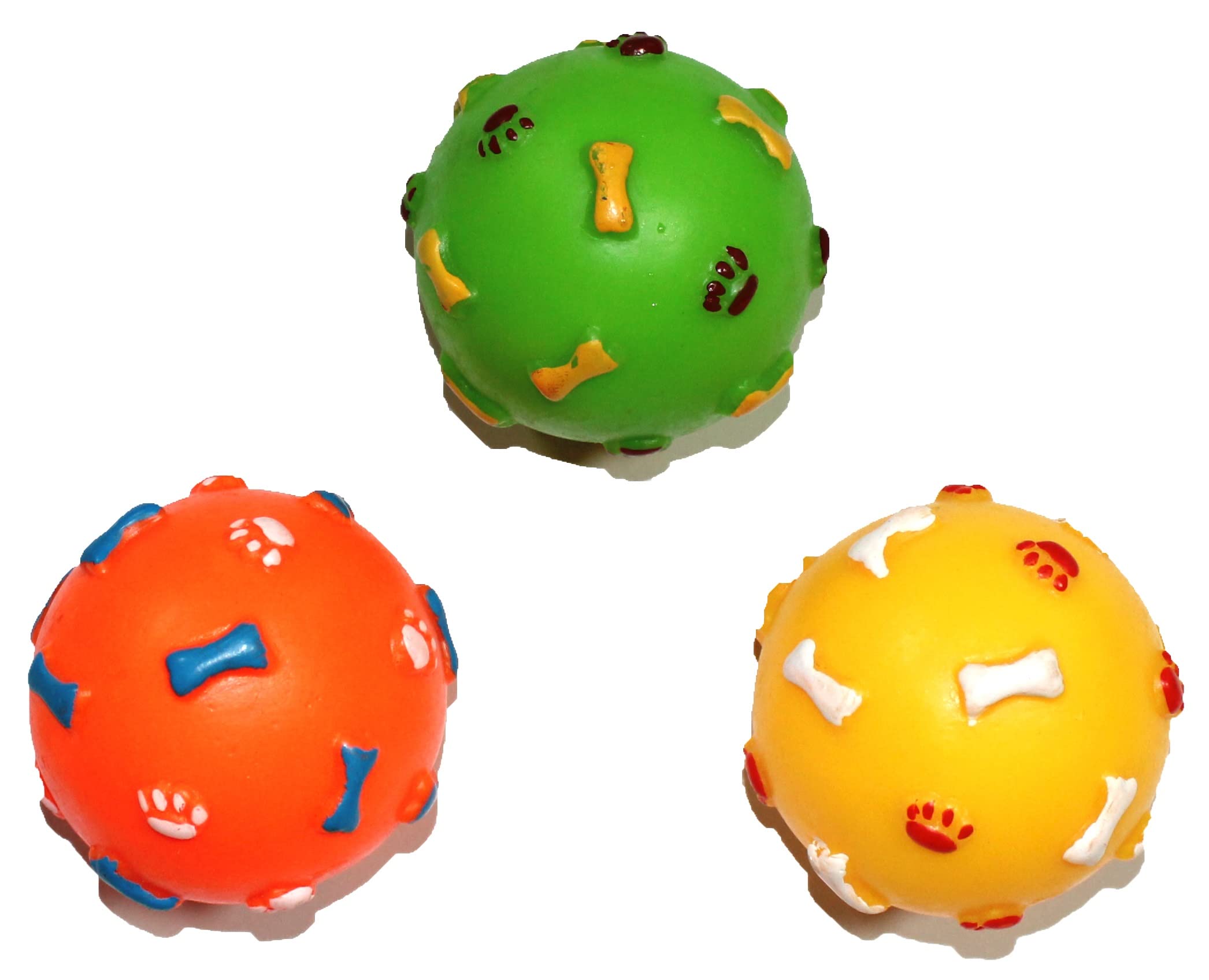 KittuPet Vinyl Light Weight Squeaky Ball Combo Toy for Small Puppy/Dogs Pack of 3