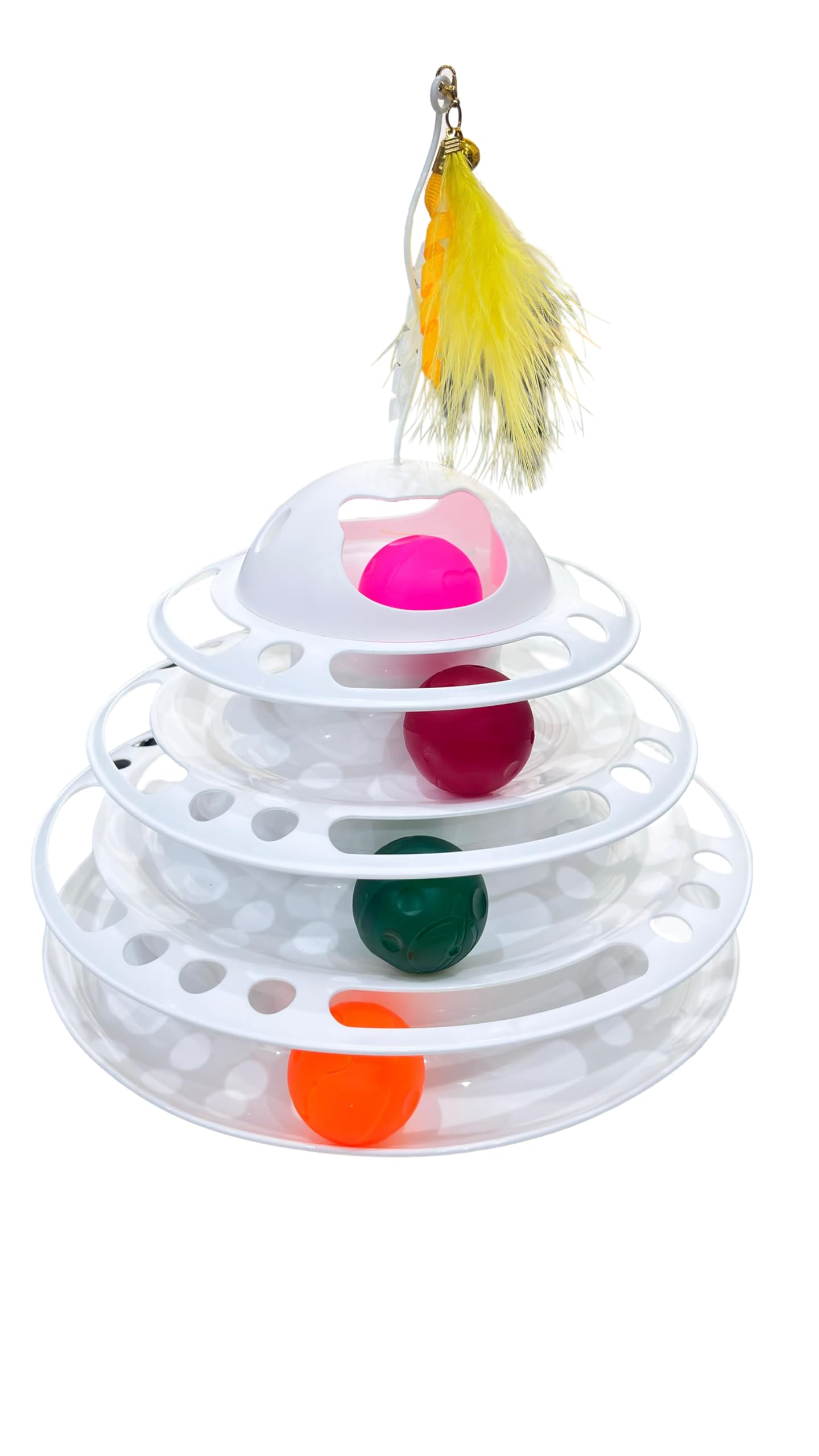 Dog Trust Cat Pickup Ball Toy  4 Level Interactive Track Roller Tower With Plush Ball, Fun And Engaging Activity For Kittens, D