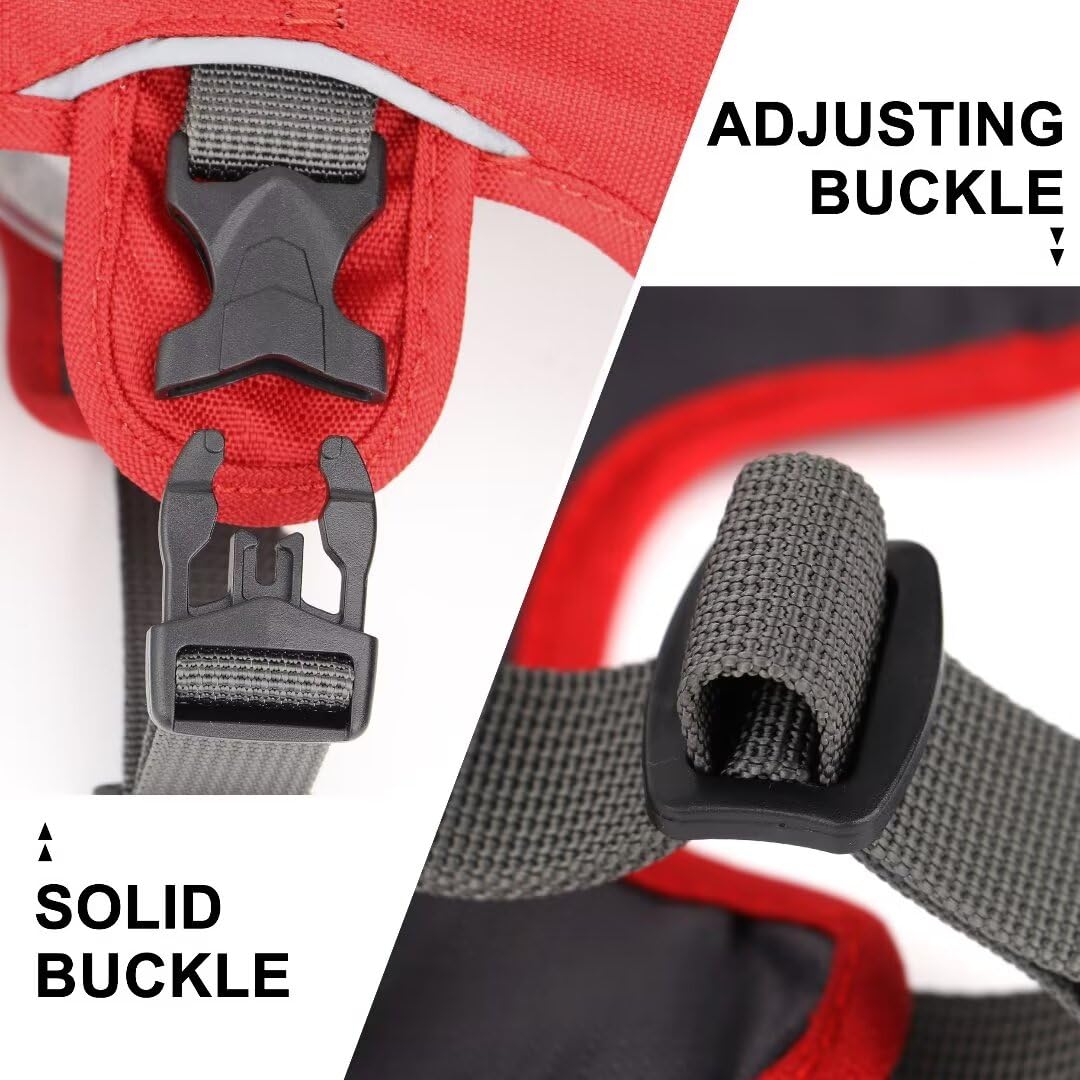 Beirui Escape Proof Dog Harness For Small Medium Large Dogs, Reflective Dog Harness No Pull With Padded Handle, Waterproof Dog Harness For Daily Walking Training (Red,Chest 16-31'')