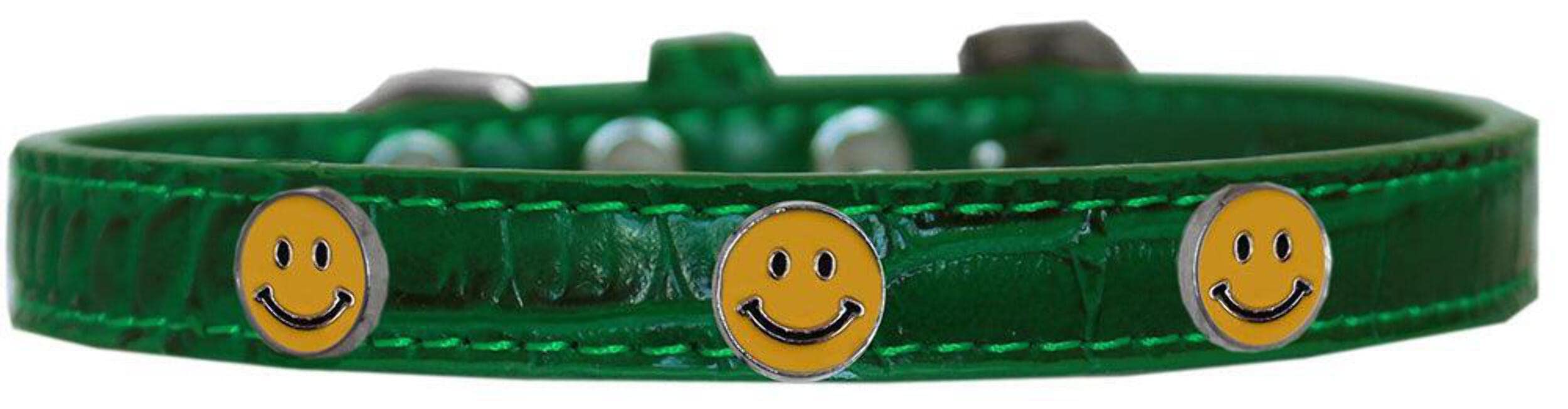Mirage Pet Products Happy Face Widget Croc Dog Collar Orange Size 18