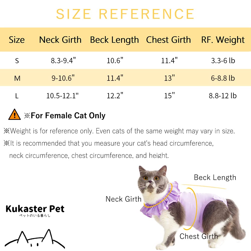 Cat Recovery Suit For Abdominal Wounds And Skin Diseases,Breathable Surgical Recovery Shirt After Surgery Wear Anti Licking Wounds,E-Collar Alternative For Female Cats Kitten(Rsc01-Purple-S)