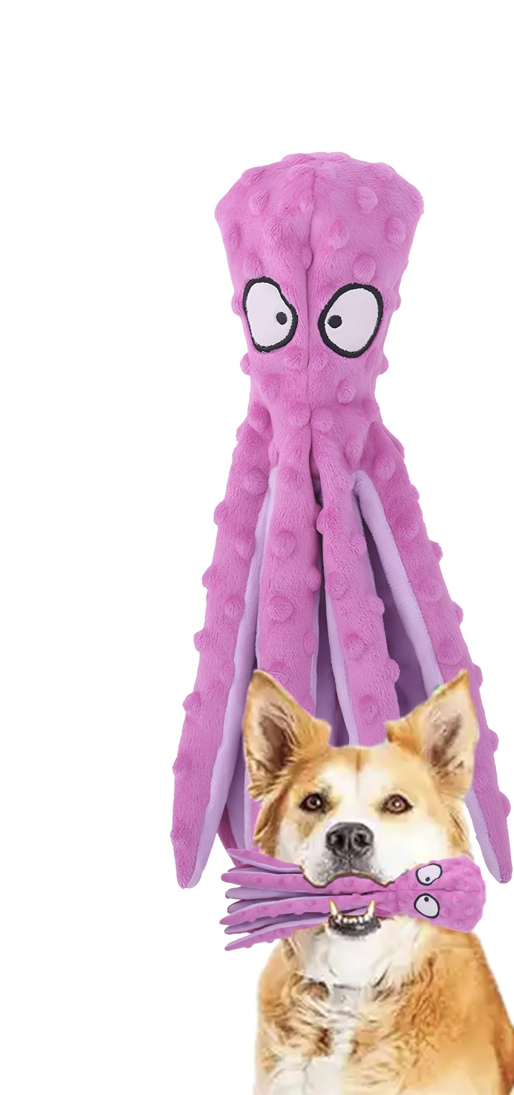 Wishstoresqueaky Octopus Dog Toys For Small Breed Dogs -Durable, No-Stuffing Crinkle Toys, Interactive Animal-Shaped Dog Chew To