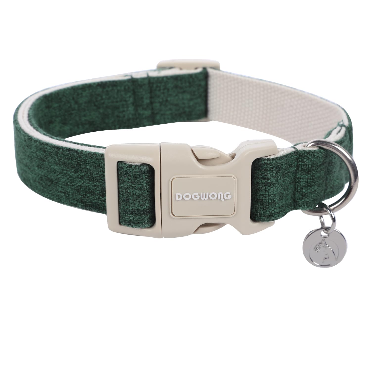 Dogwong Cotton Hemp Dog Collar - Heavy-Duty Adjustable Soft Natural Fabric Pet Collar For Christmas, Holiday - Cute Puppy Neckla