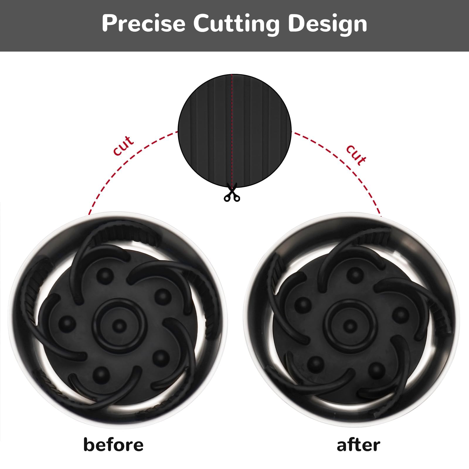 Mateeylife Slow Feeder Dog Bowls Insert With Suction Cups, Cuttable Design For Large & Medium Breeds, Fit For Regular Elevated,