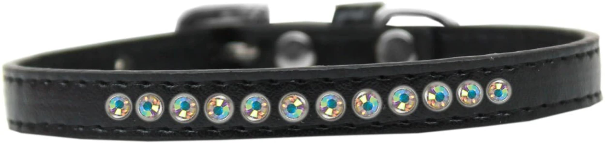 Dog, Puppy & Pet Fashion Collar, Aurora Borealis Crystal Rimsets Red 8
