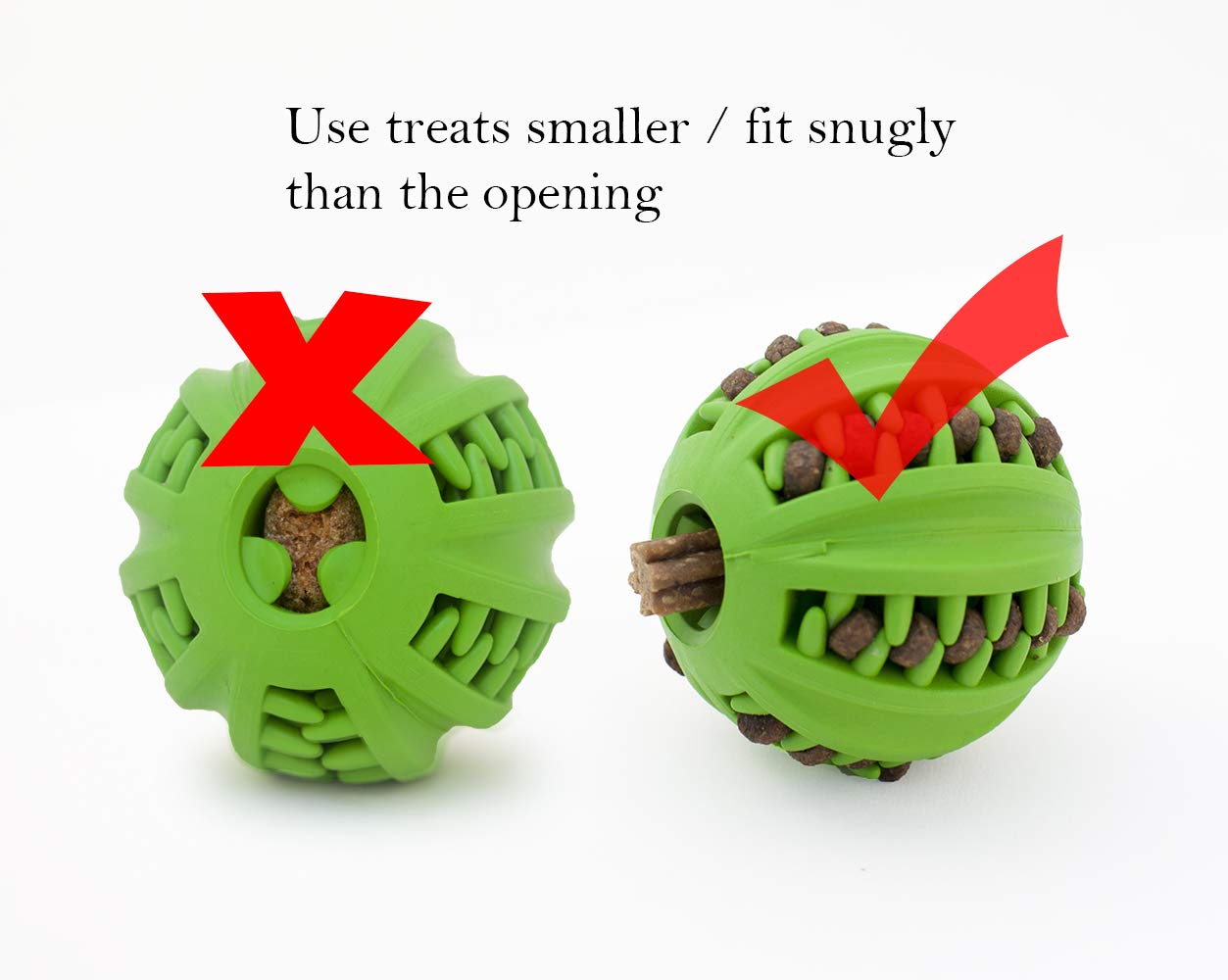ONTWOPETS Dog IQ Ball Toy - Interactive Dog Enrichment, Mental Stimulation Treat Embedding Rubber Ball Reduce Boredom (2 inches)