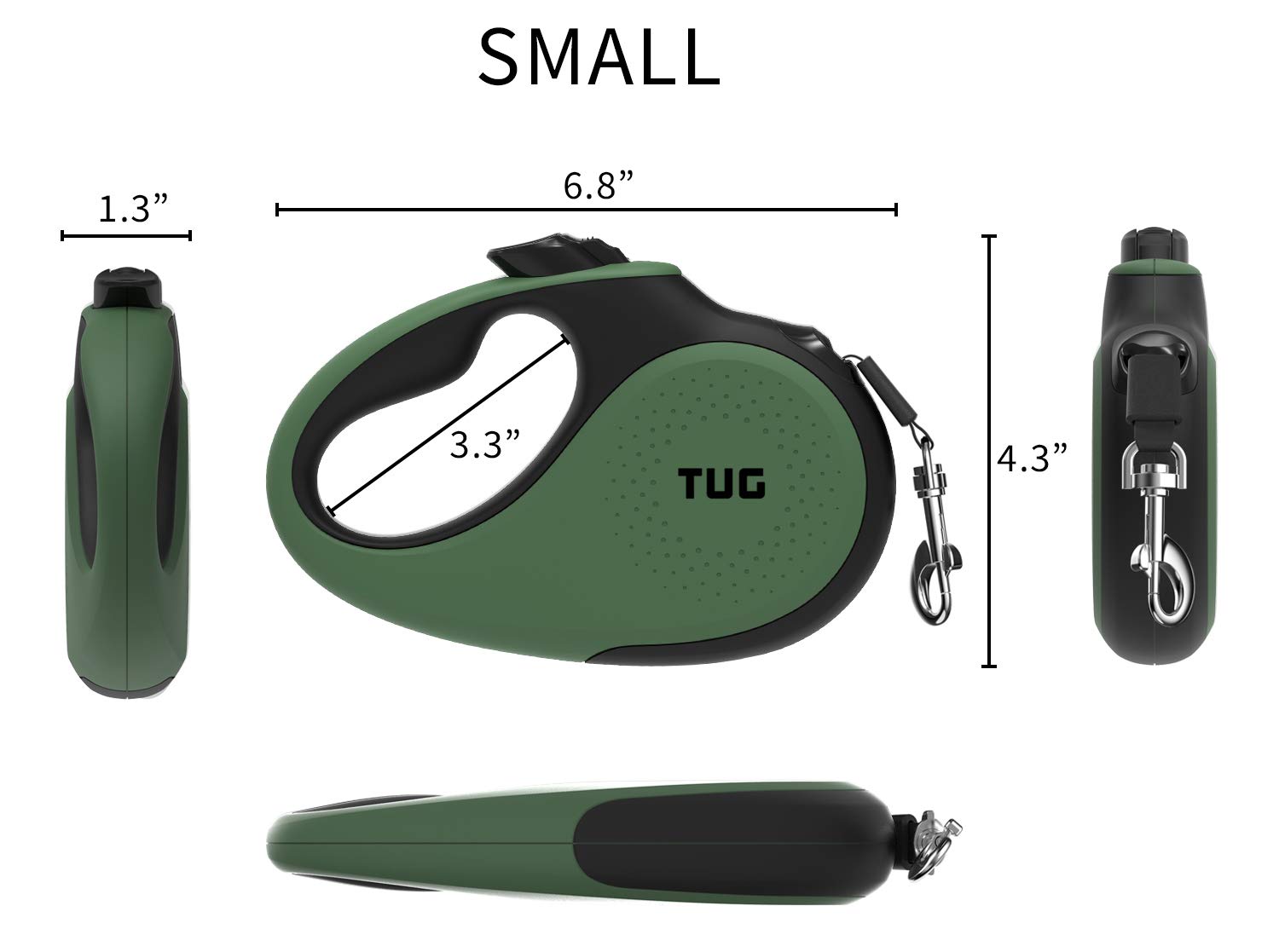 Tug 360 Tangle-Free Retractable Dog Leash With Anti-Slip Handle | 16 Ft Strong Nylon Tape | One-Handed Brake, Pause, Lock (Small