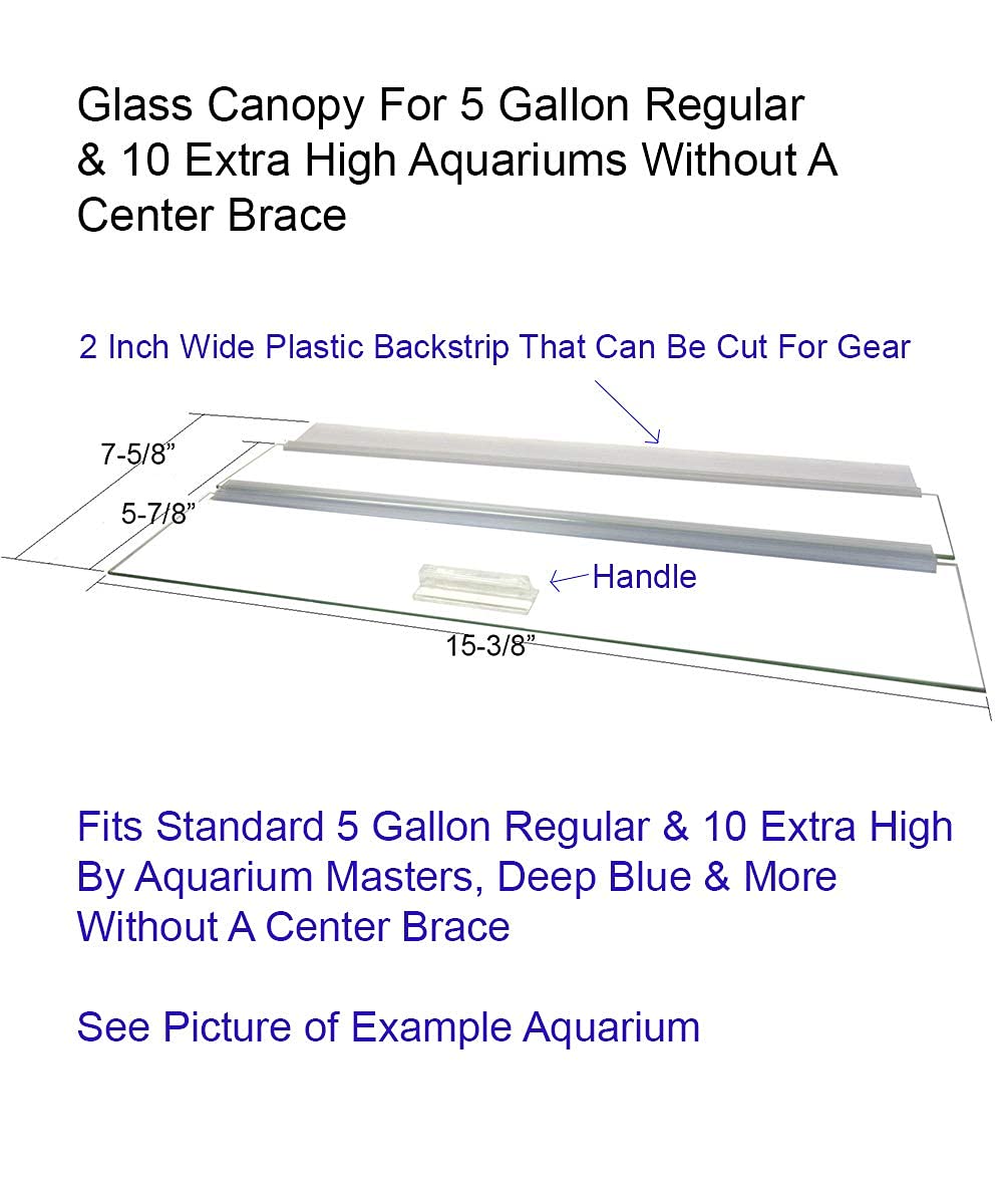 Aquarium Glass Canopies for Aquariums with & Without Center Braces, 5 to 360 Gallon Aquariums. Carefully Select Size and Match E