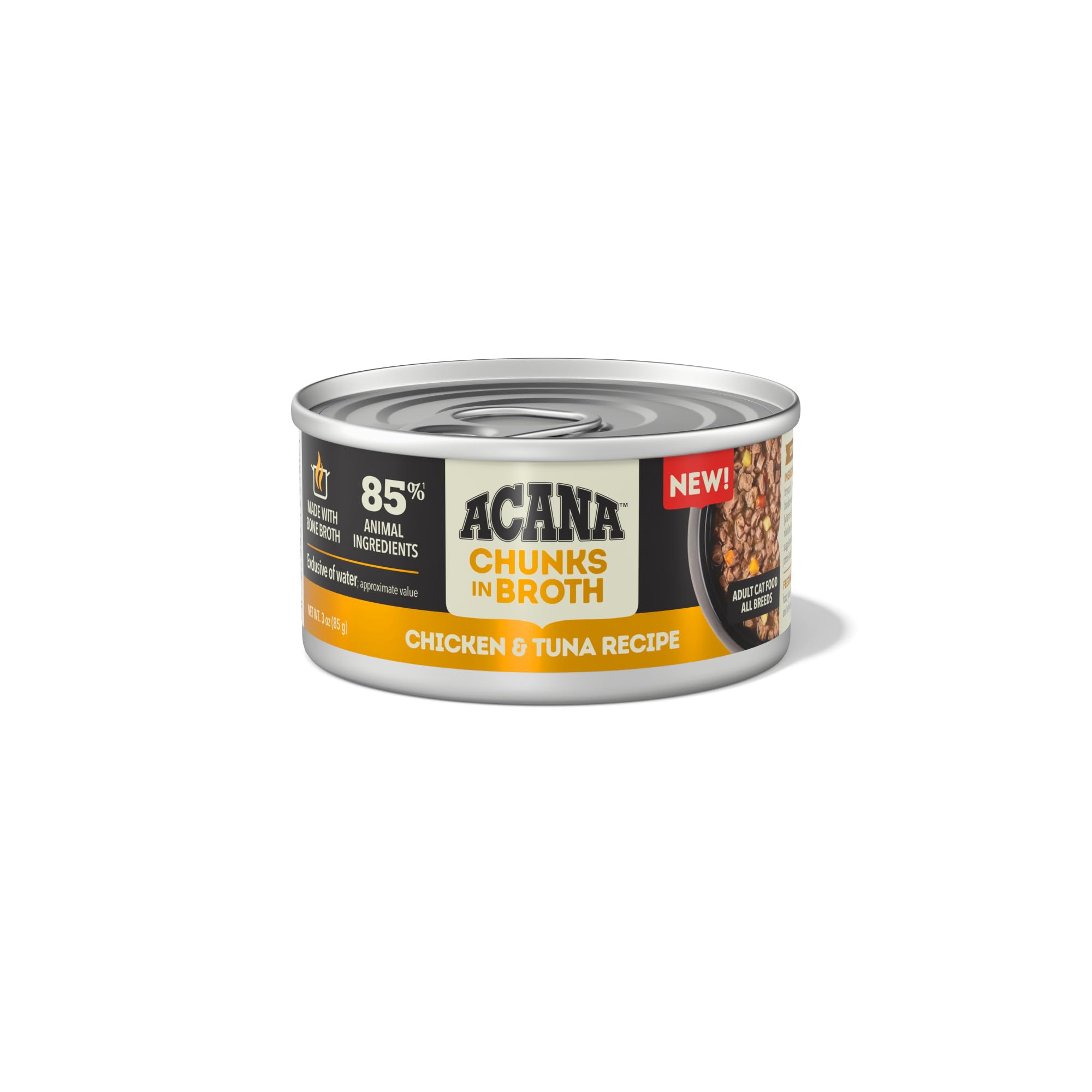 ACANA Chunks in Broth Wet Cat Food Chicken & Tuna Recipe 3oz Cans (12 Count)