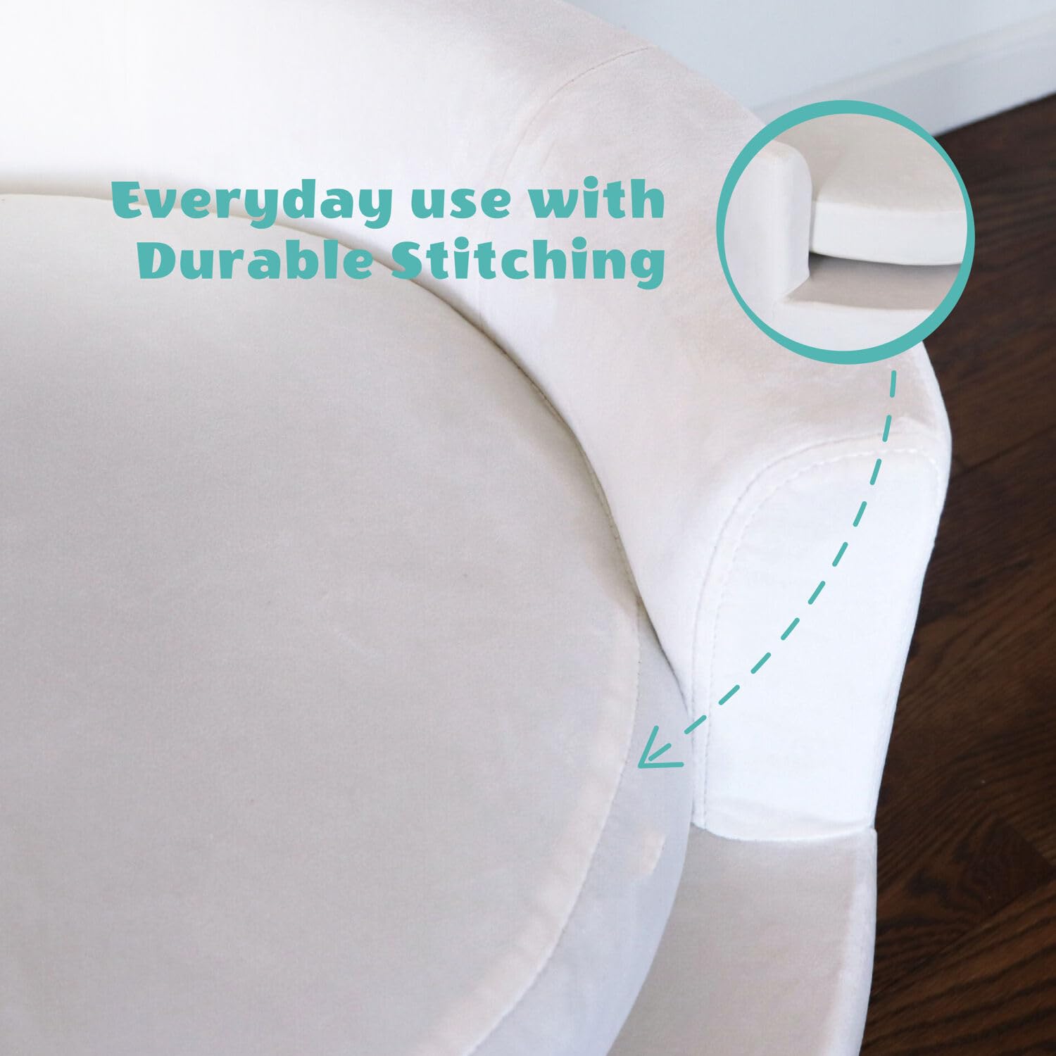 Critter Sitters 28-In. Elegant Circular Dog & Cat Sofa, Modern Elevated Pet Bed in Faux-Velvet White, Comfortable for Small to M