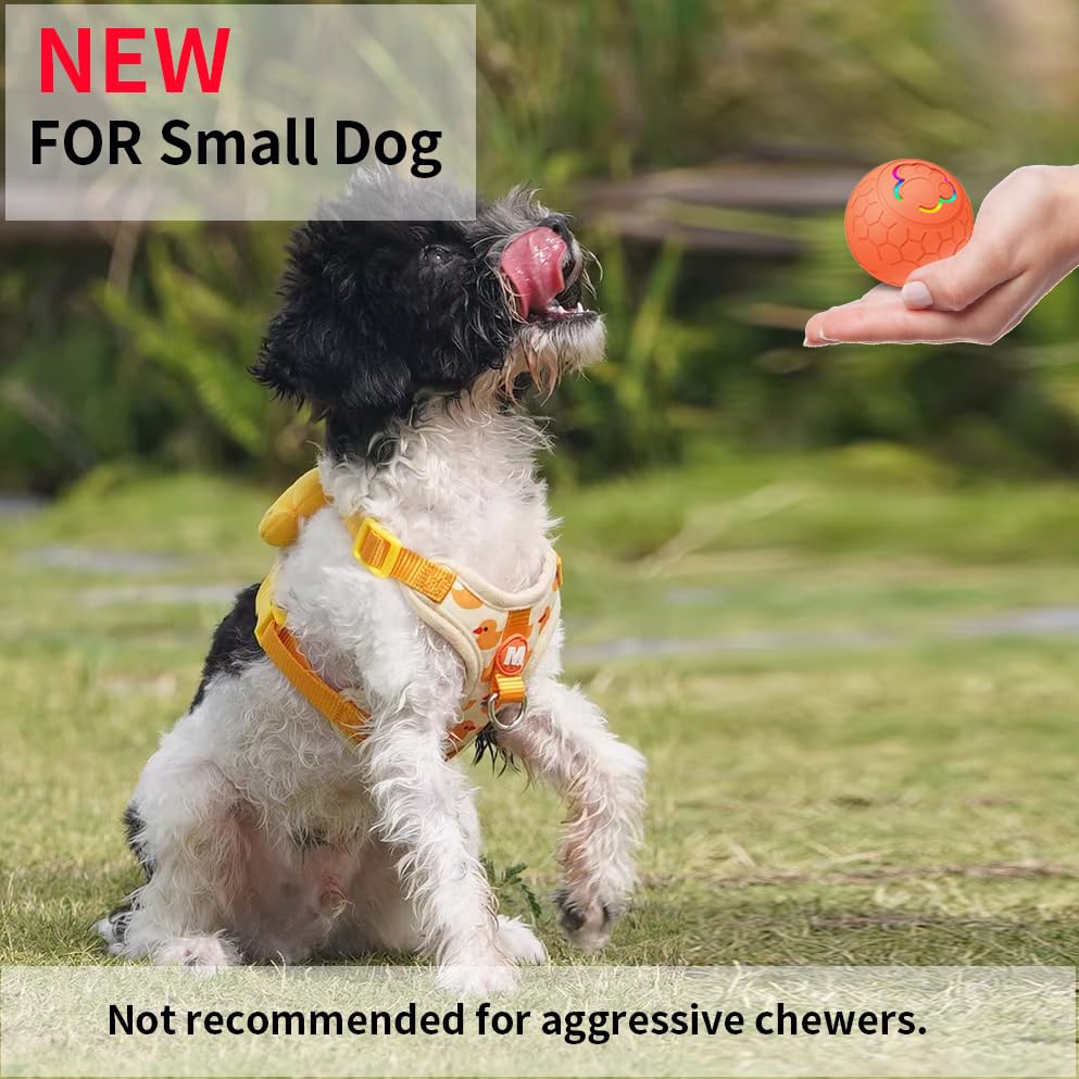 morhandisn Smart Interactive Dog Toys Ball, Auto Bouncing Rotating Ball, Moving Pet Toys for Dogs 20 lbs (Size Small - 2.2-inch