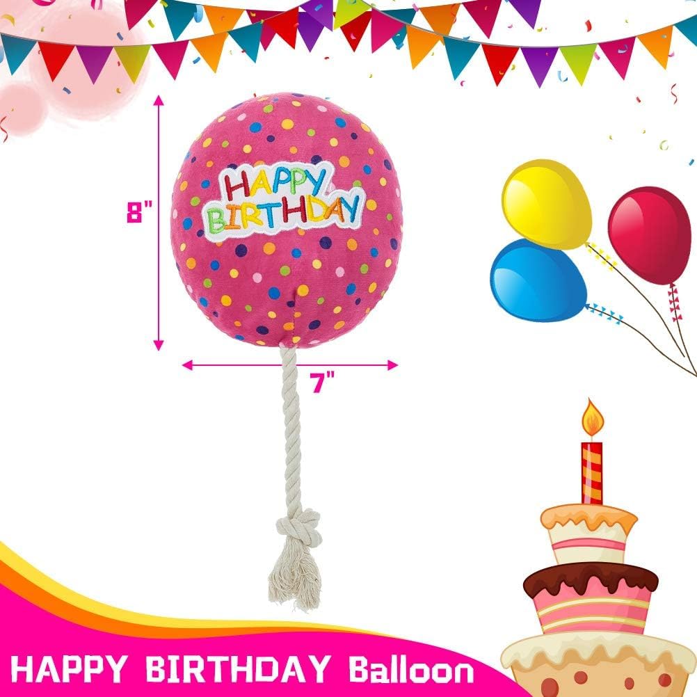 Bingpet Dog Birthday Bandana Set With Cake,Dog Birthday Cake And Balloon,Dog Birthday Party Supplies For Boys And Girls,Puppy Chew Toys Gift For Large And Extra Large Dogs Pets - Pink