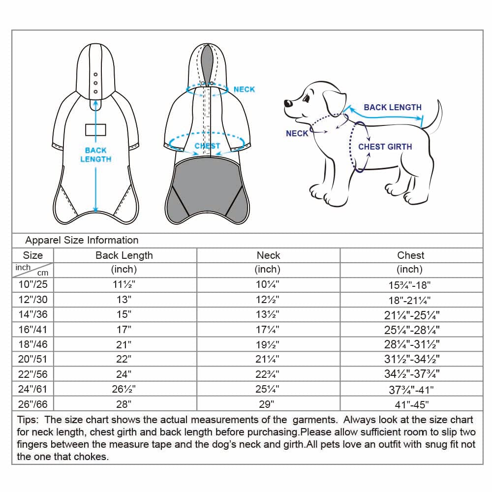 Blueberry Pet 12' Waterproof Dog Softshell Jacket, Hooded Raincoat And Windbreaker With Leash & Harness Hole, Dazzling Blue, Outdoor Rain Gear For Dogs