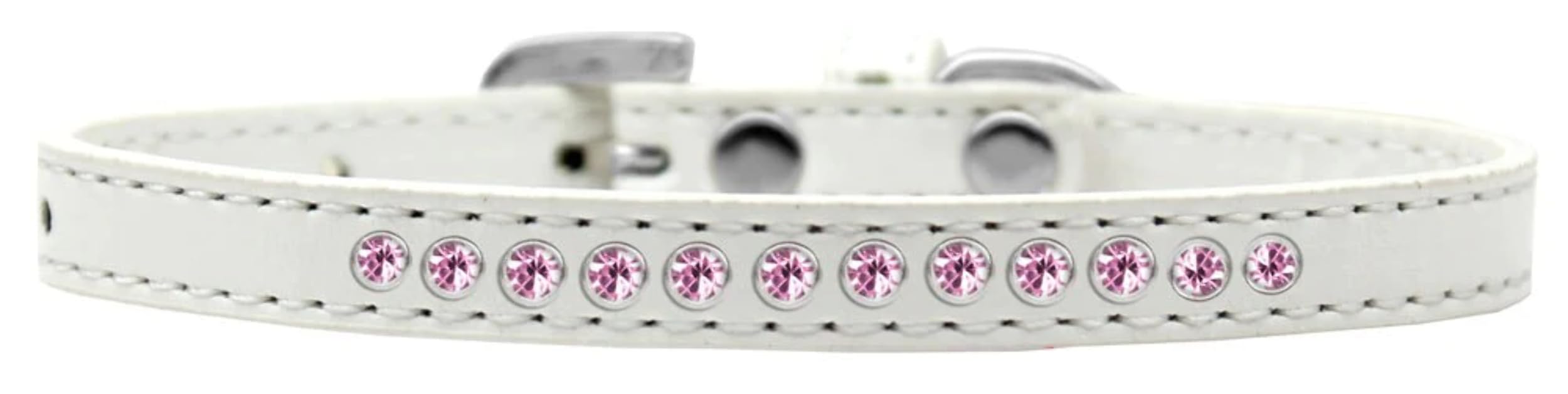 Dog, Puppy & Pet Fashion Collar, "Light Pink Crystal Rimsets" Lavender 16
