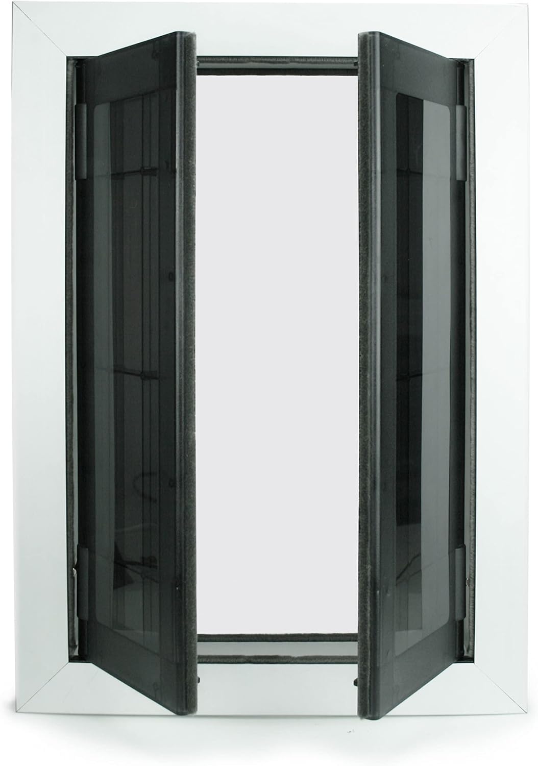 Large Swing Dog Door - Rustproof Solid Aluminum Frame - Luxury Pet Door For Wooden And Metal Doors - Lockable Security Slide Pan
