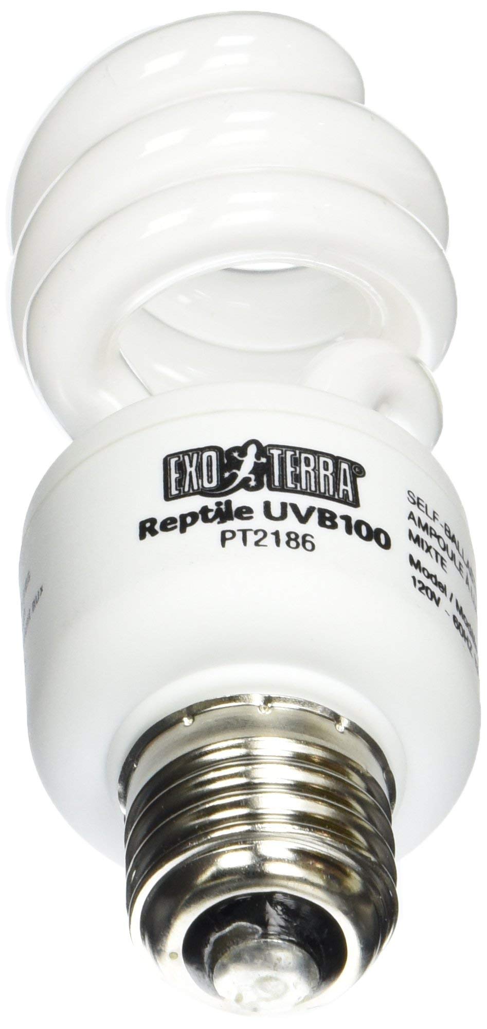 Exo Terra Repti Glo 5.0 Tropical Terrarium Lamp, Compact Fluorescent Reptile Bulb, 13 Watts, PT2186A1, whites & tans