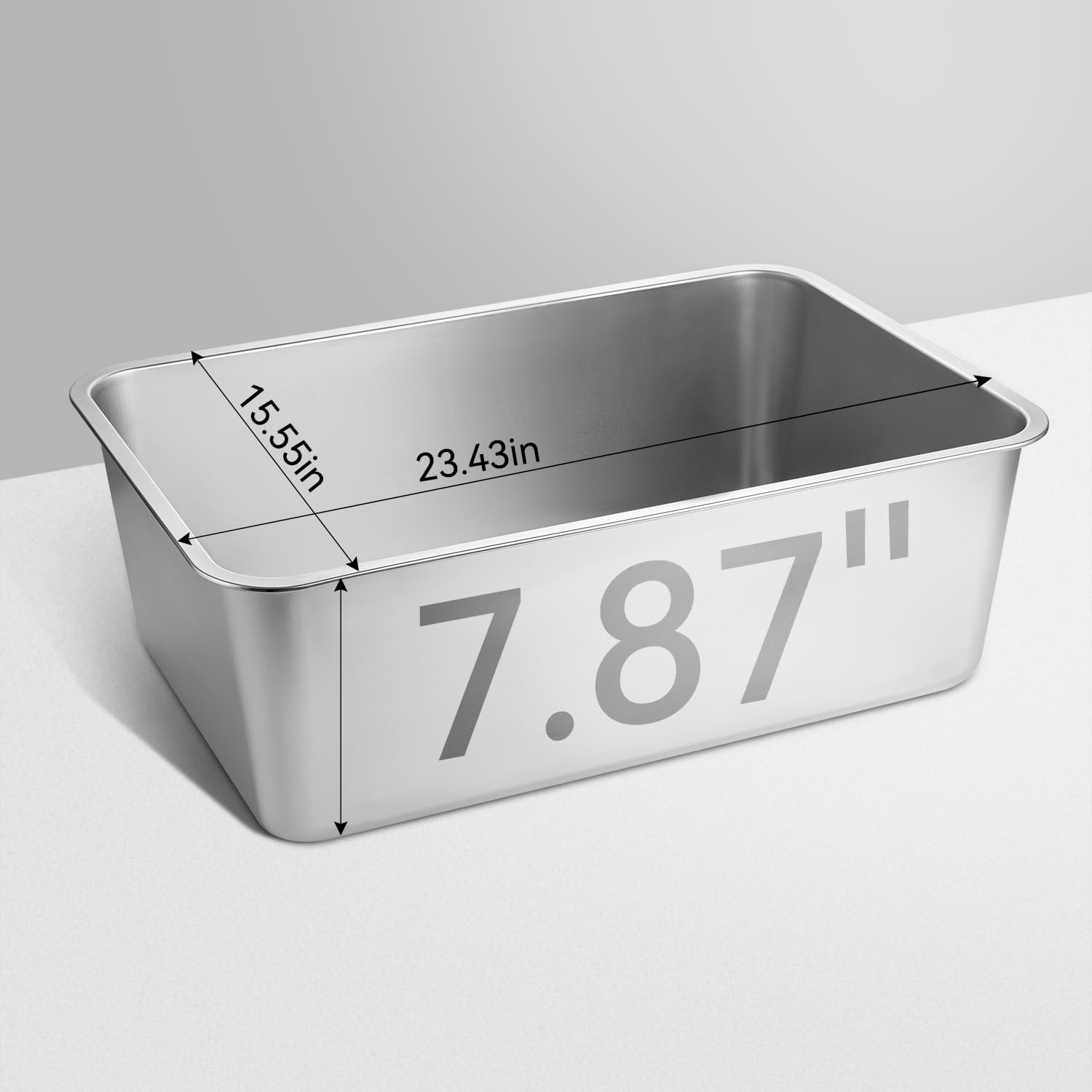 Goldenkey 2 Pack 23.6X 15.7X 8 Extra Deep & Large Stainless Steel Cat Litter Box With High Sides
