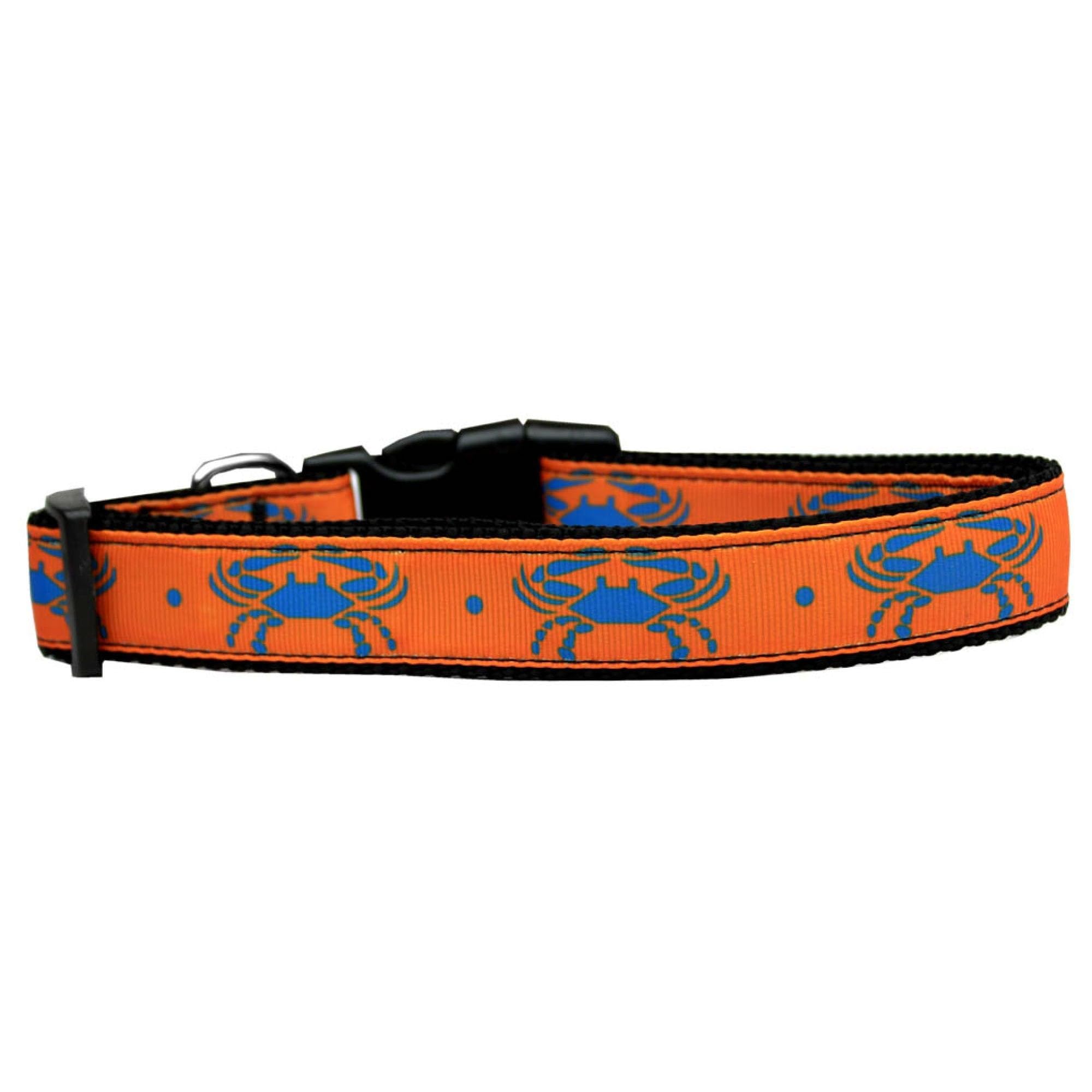 Pet Dog & Cat Nylon Collar or Leash, "Blue Crabs" SM Collar
