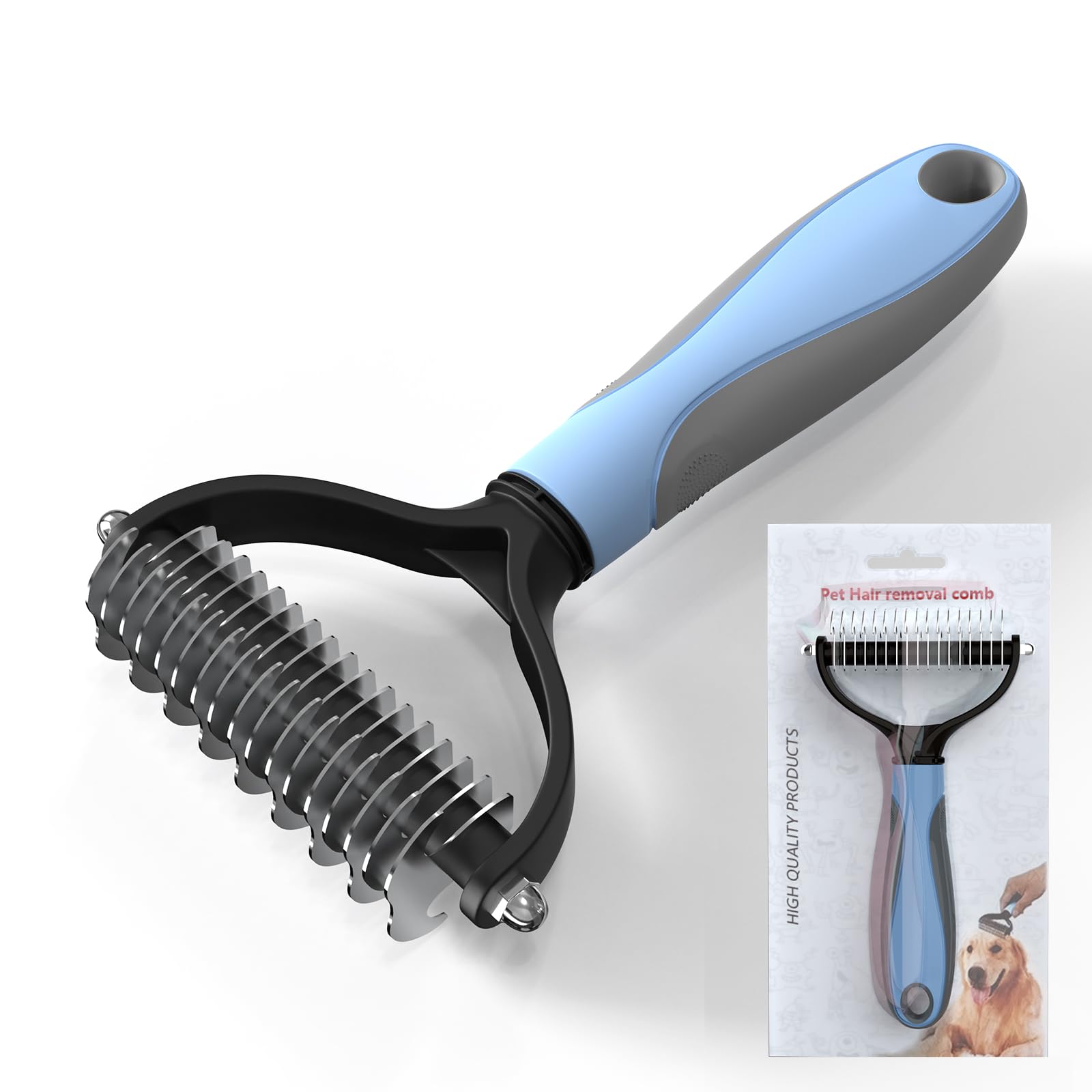 Pawmingle Cat Brush, Double Sided Deshedding For Dogs & Cats, Skin Friendly Grooming Dog Brush, Pet Shedding Brush,Undercoat Rak