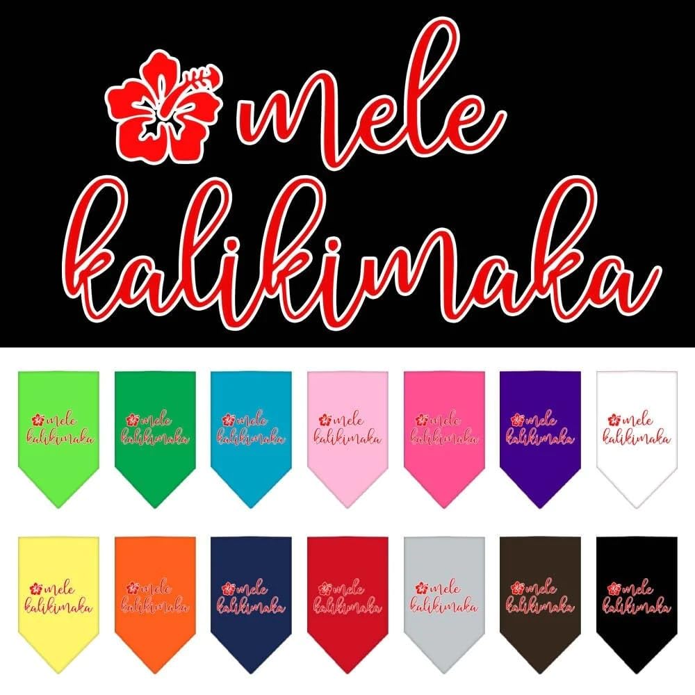Christmas Pet and Dog Bandana Screen Printed, "Mele Kalikimaka" Cocoa Small