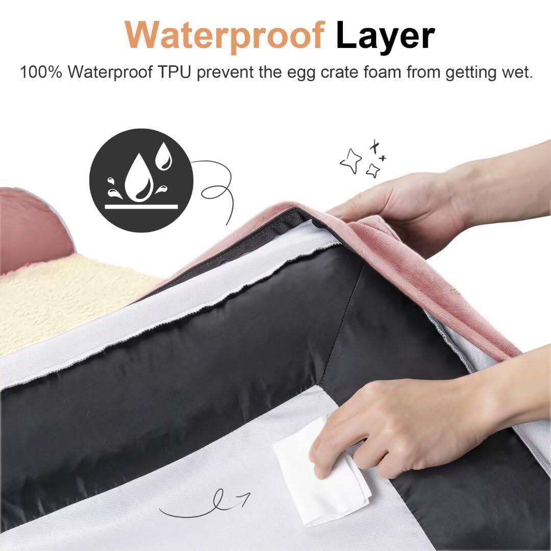 Large Dog Bed Orthopedic Washable: Beds Bolster Xl Bed Large Big Dogs Memory Foam Couch Sofa Waterproof With Removable Cover - Pink