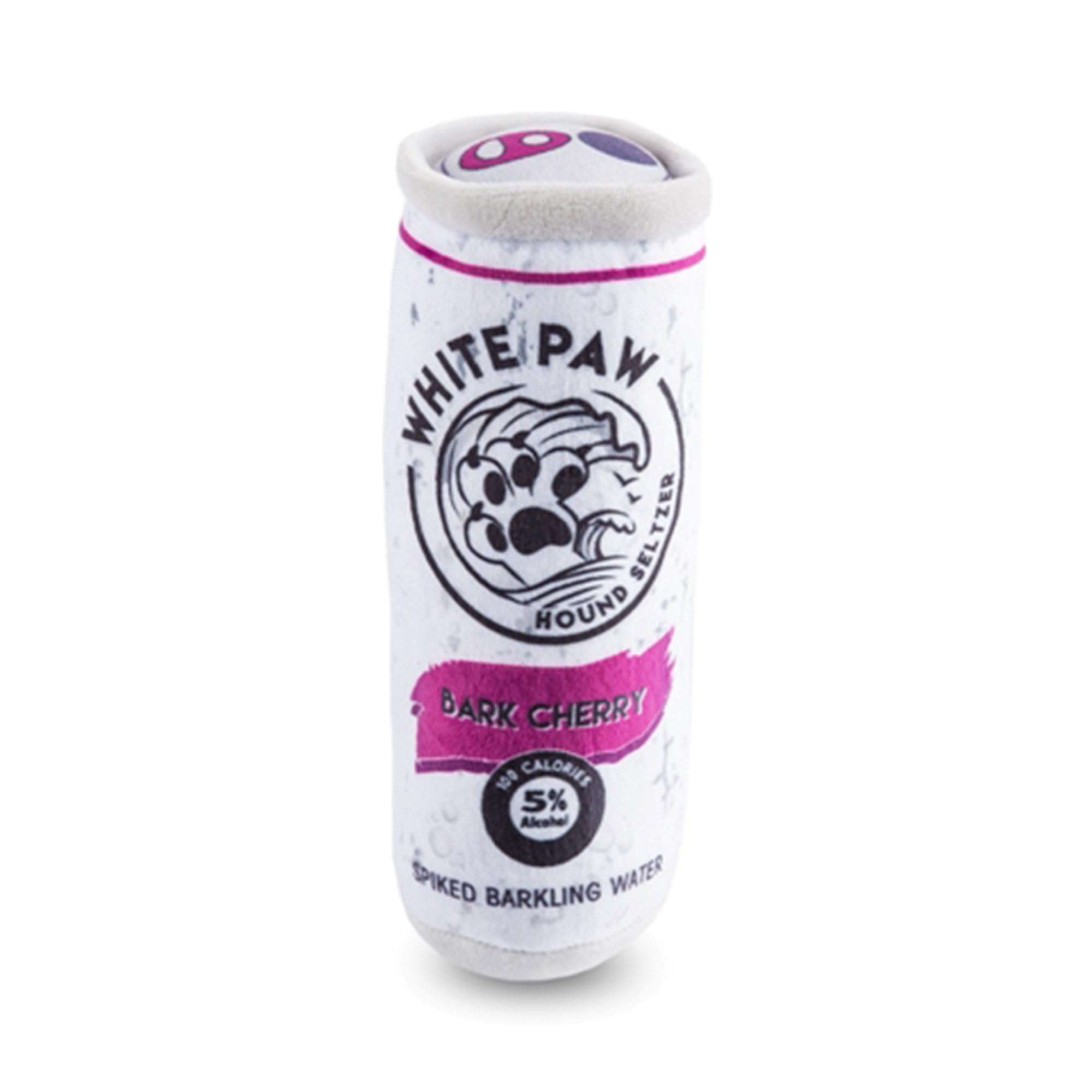 Haute Diggity Dog White Paw Bark Cherry, Plush Designer Dog Toys With Interactive Squeaker, Stimulating Pet Enrichment, Machine-