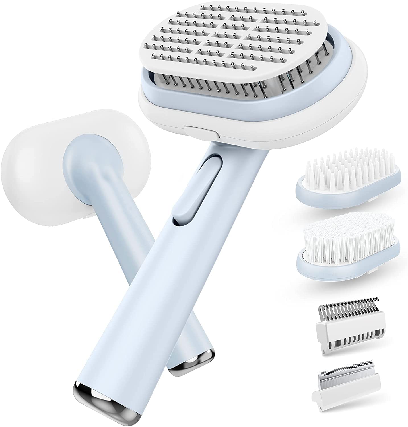 Woofy Dog Pin Brush Cat Brush 5 In 1 Pet Grooming Kit Pin Brush For Dog & Cat Dematting Comb Deshedding Comb Bath Massage Brush 