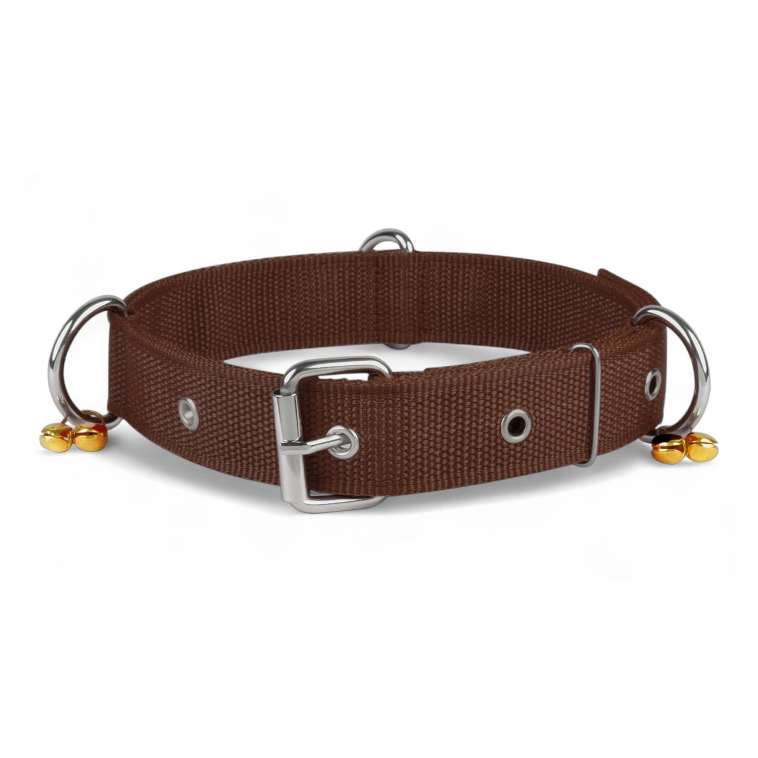 Aik India Dog Collar Belt For Medium Dogs, Adjustable Stylish Nylon Dog Neck Belt Collar With Bell For Beagle Boxer Basenji Bord