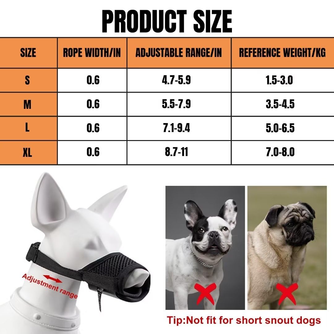 Lxnoap Black Quick Muzzle For Small Dogs Mouth Cover Adjustable Drinkable Comfortable Breathable For Biting Barking Chewing Size S