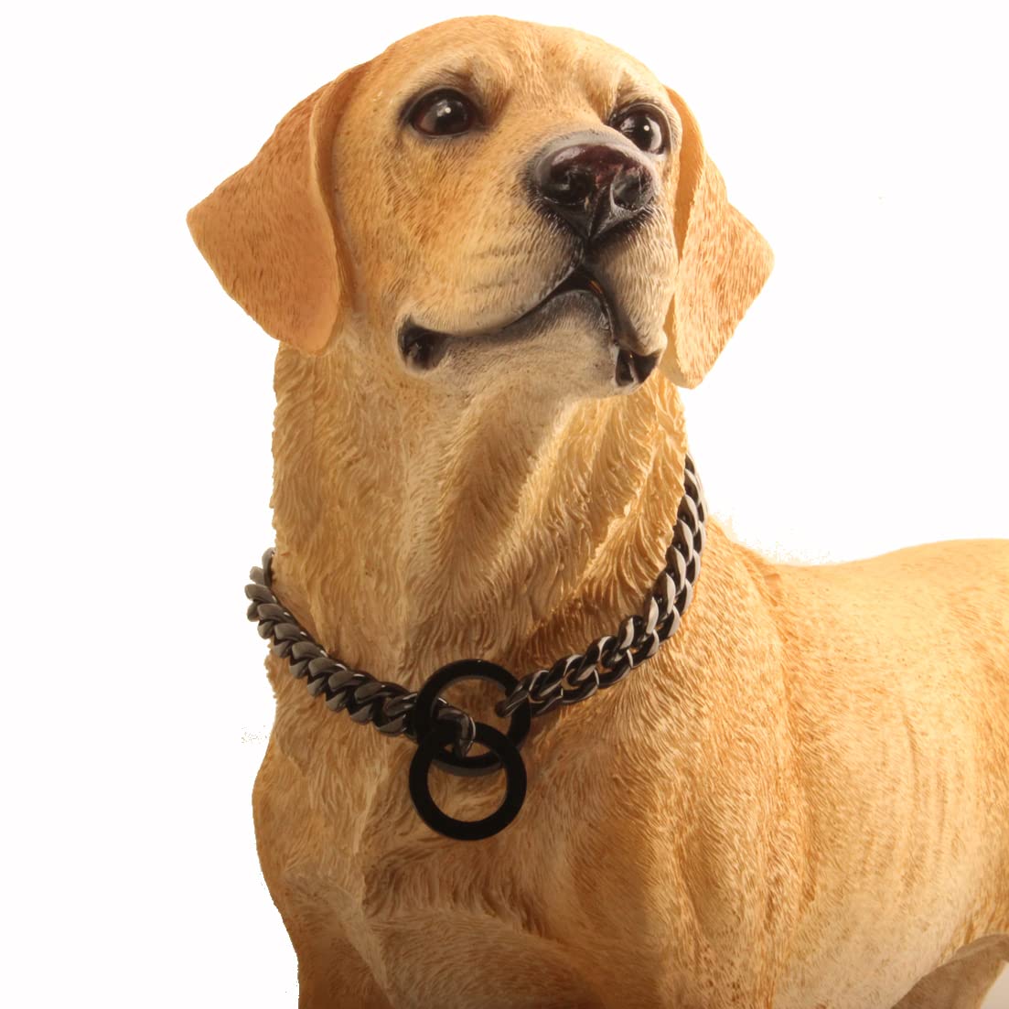 Rumypet Black Dog Chain Collar 11Mm/15Mm/19Mm Cuban Link Chain Dog Collar Chew Proof Dog Chain Collar Walking Training For Small