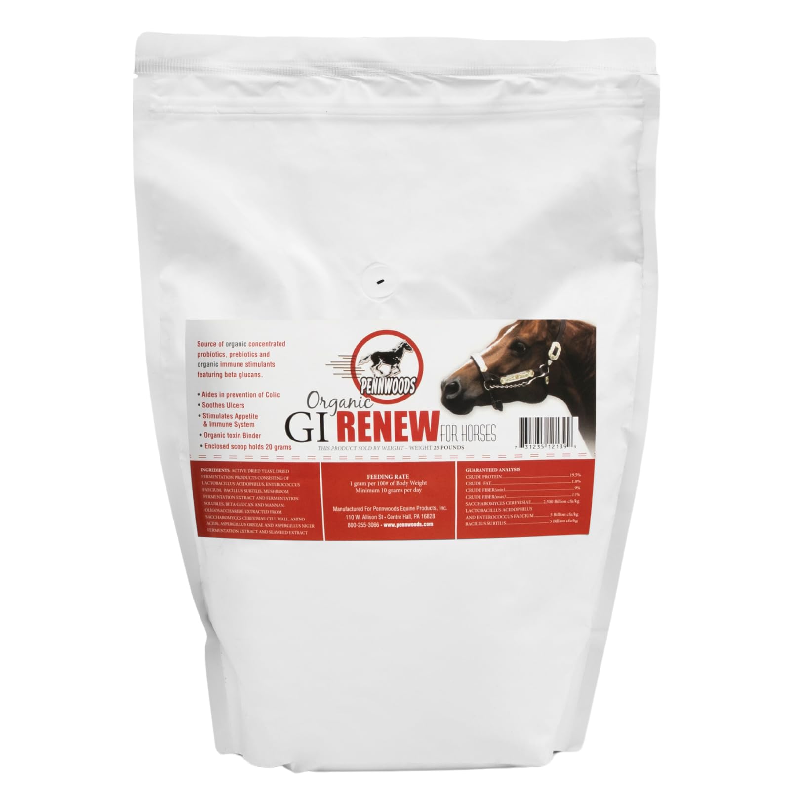 Pennwoods GI Renew, Probiotics for Equine, Immune and Appetite Stimulation, Prebiotics, Digestive Enzymes | Horse Supplement Pro