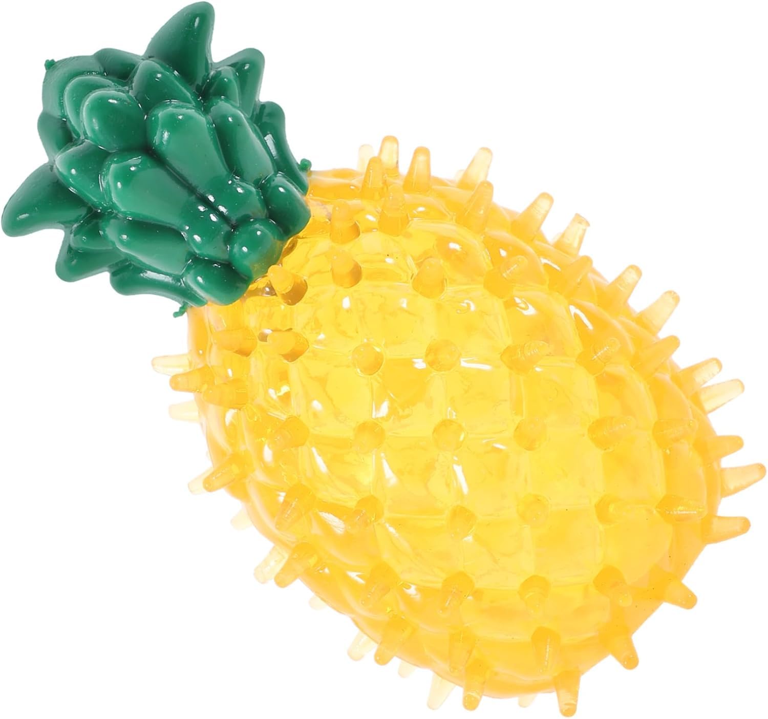 Madhabi Pineapple Squeaky Dog Chew Toy For Puppies & Small To Medium Dogs  Durable Rubber Teething Toy For Interactive Play, Te