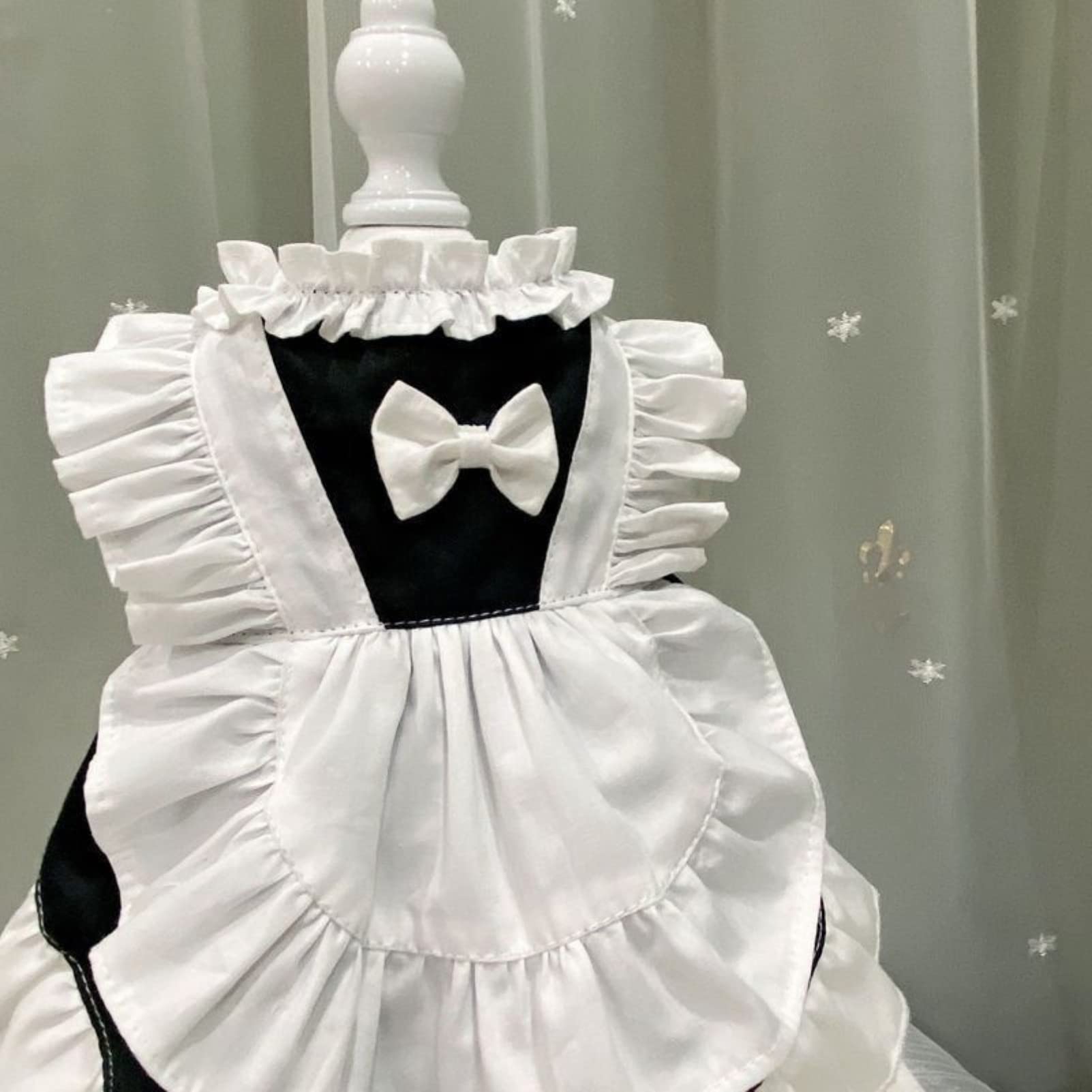 apott Pet Maid Outfit Cat Princess Dresses Adorable Costume for Cats Dogs Birthday Party, Black White M