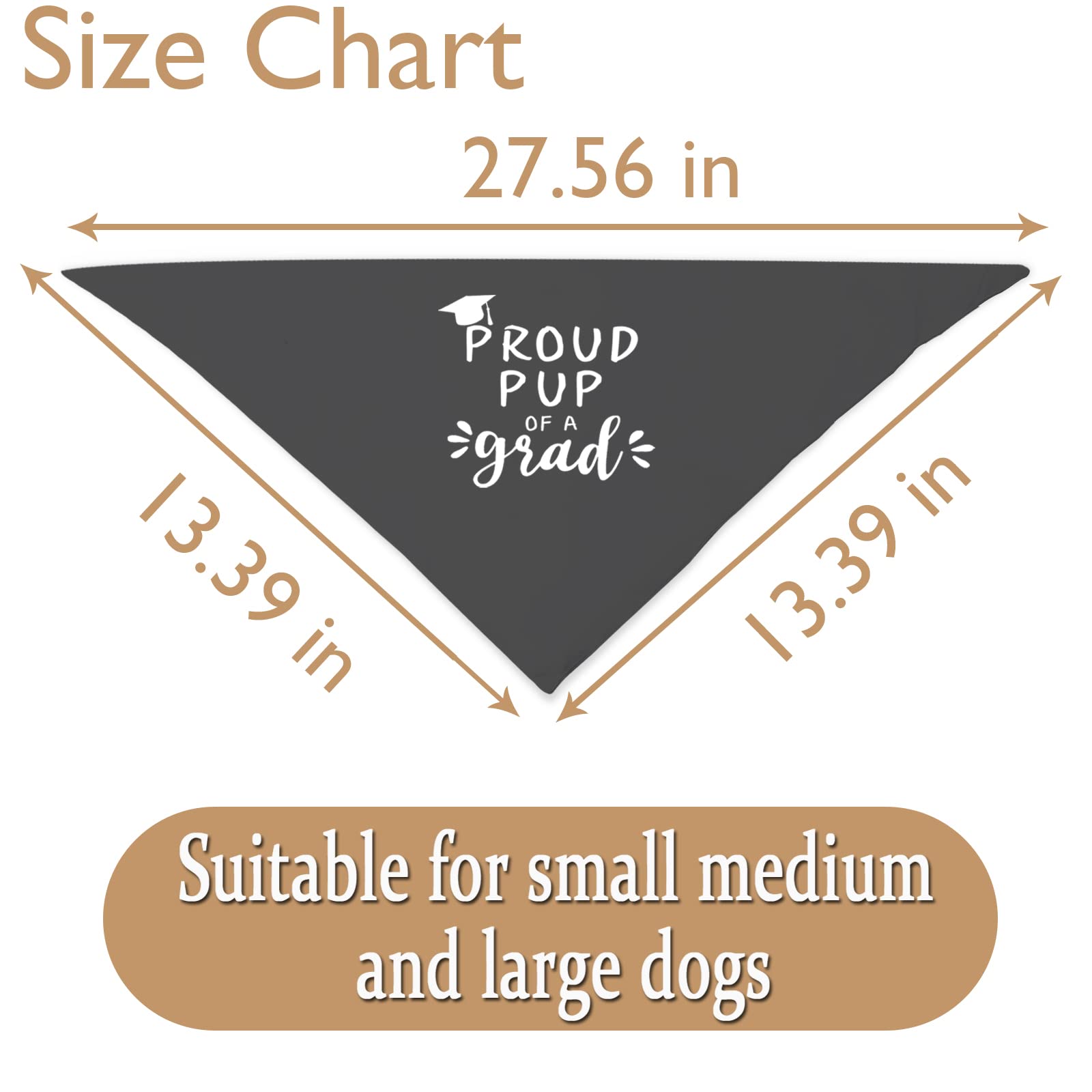 Jxgzso 1 Piece Graduation Dog Pet Bandana Proud Pup Of A Grad Dog Bandana Graduation Announcement Gift (Proud Pup Black)