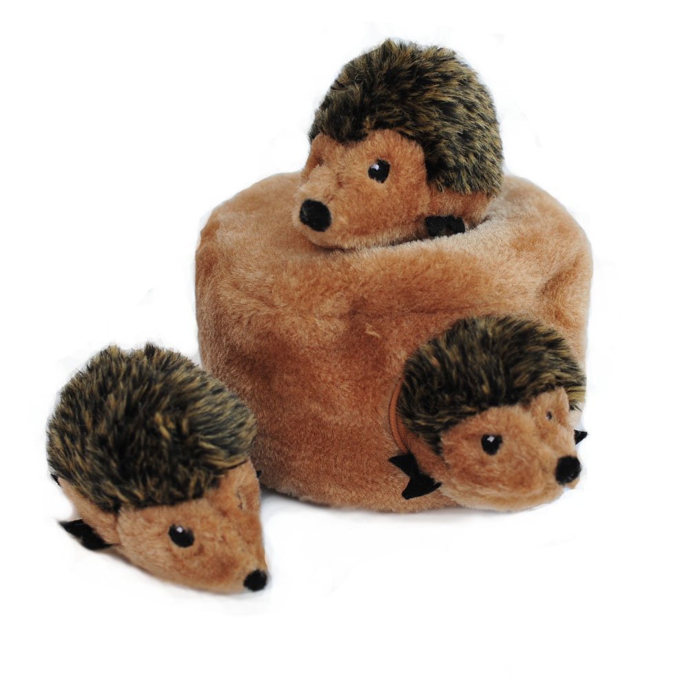 Zippypaws Burrow - Interactive Dog Toys For Boredom - Hide And Seek Dog Toys, Colorful Squeaky Dog Toys For Small & Medium Dogs, Plush Dog Puzzles - Hedgehog Den